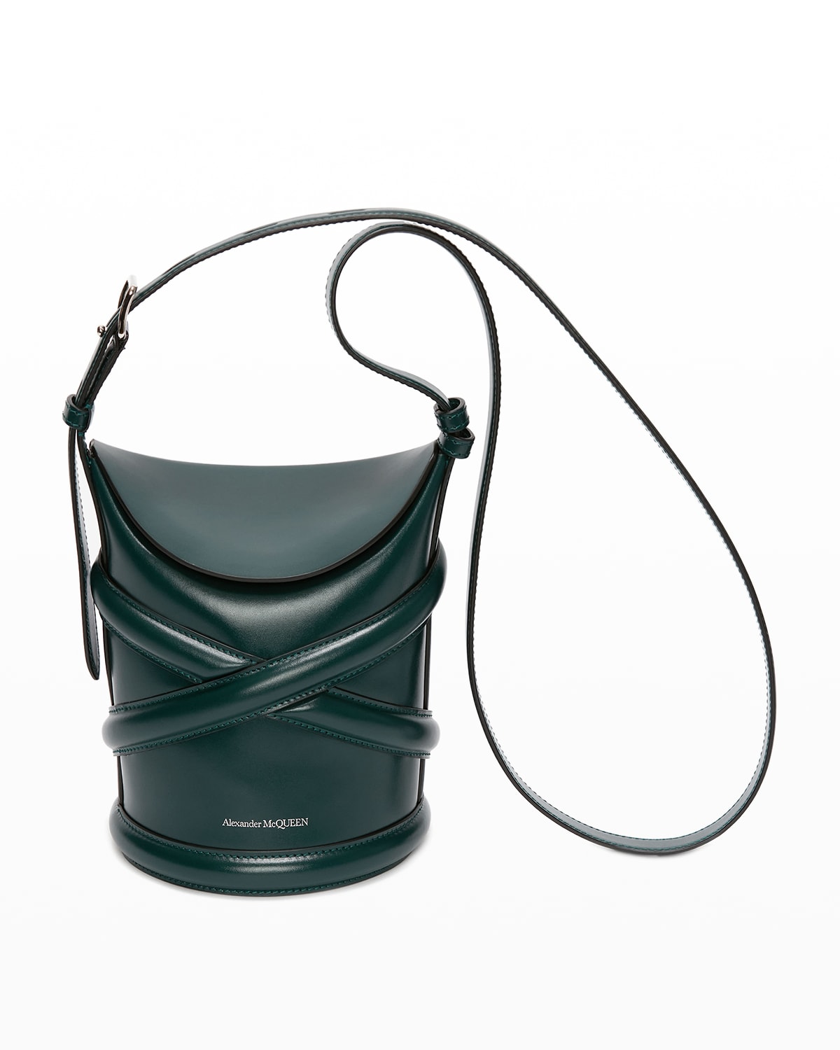 Alexander Mcqueen The Curve Small Hobo Bucket Bag In Forest Green
