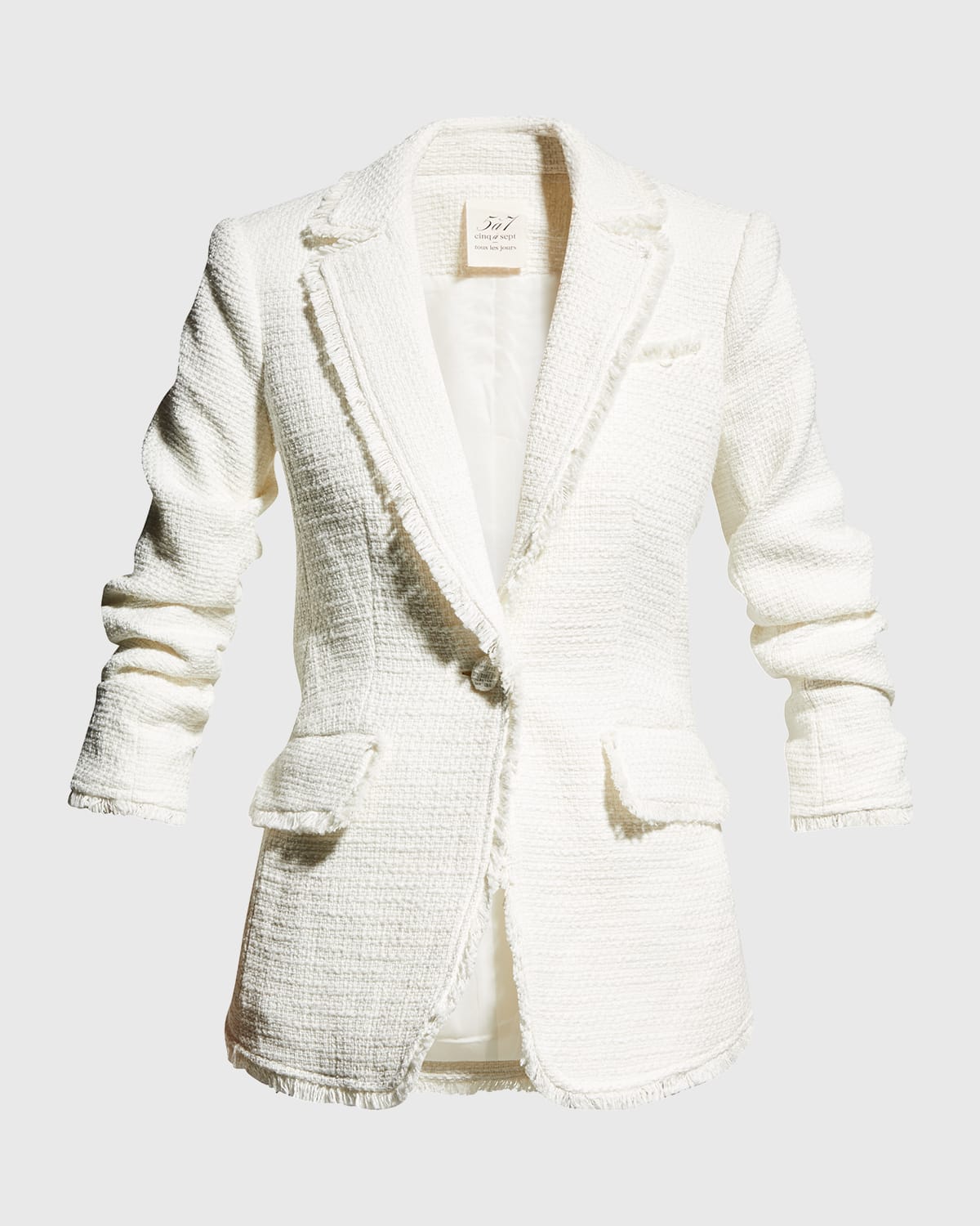 Cinq À Sept Khloe Bouclé Blazer In Gardenia
