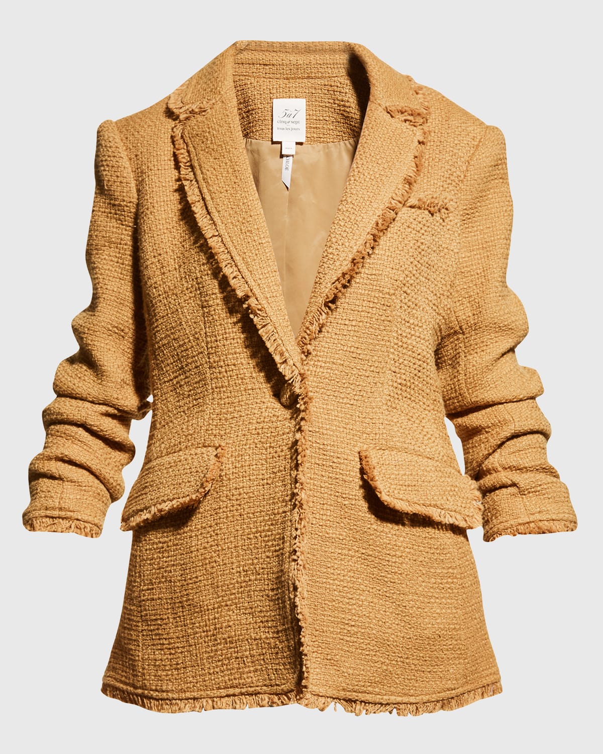 Cinq À Sept Khloe Boucle Blazer In Pink Lemonade