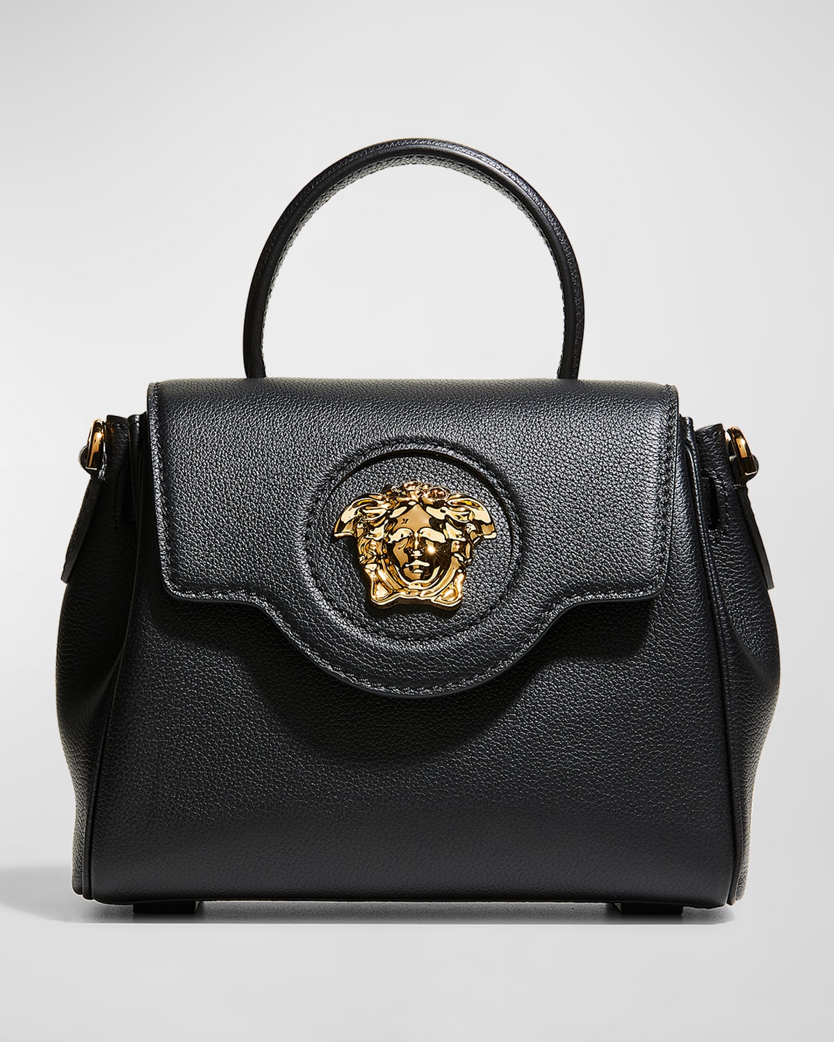 Versace Medusa Mini Tonal Leather Tophandle Bag In Black ModeSens