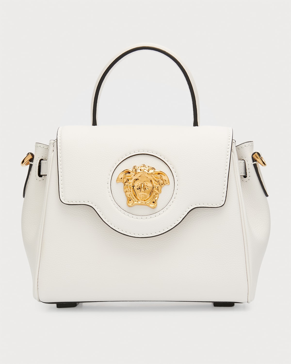 Versace La Medusa Small Handbag In Optical White