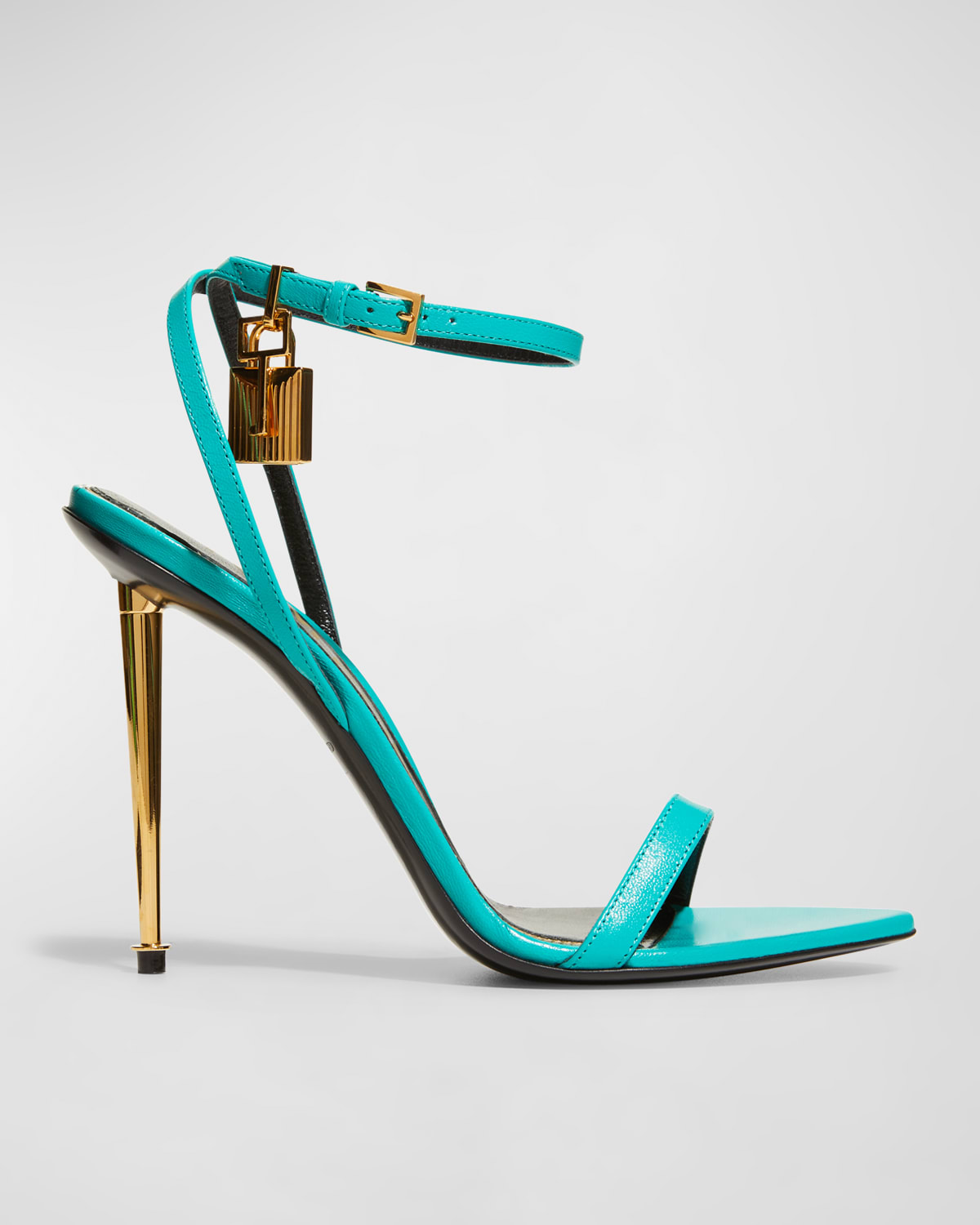 Tom Ford 105mm Lock Stiletto Sandals In Turquoise