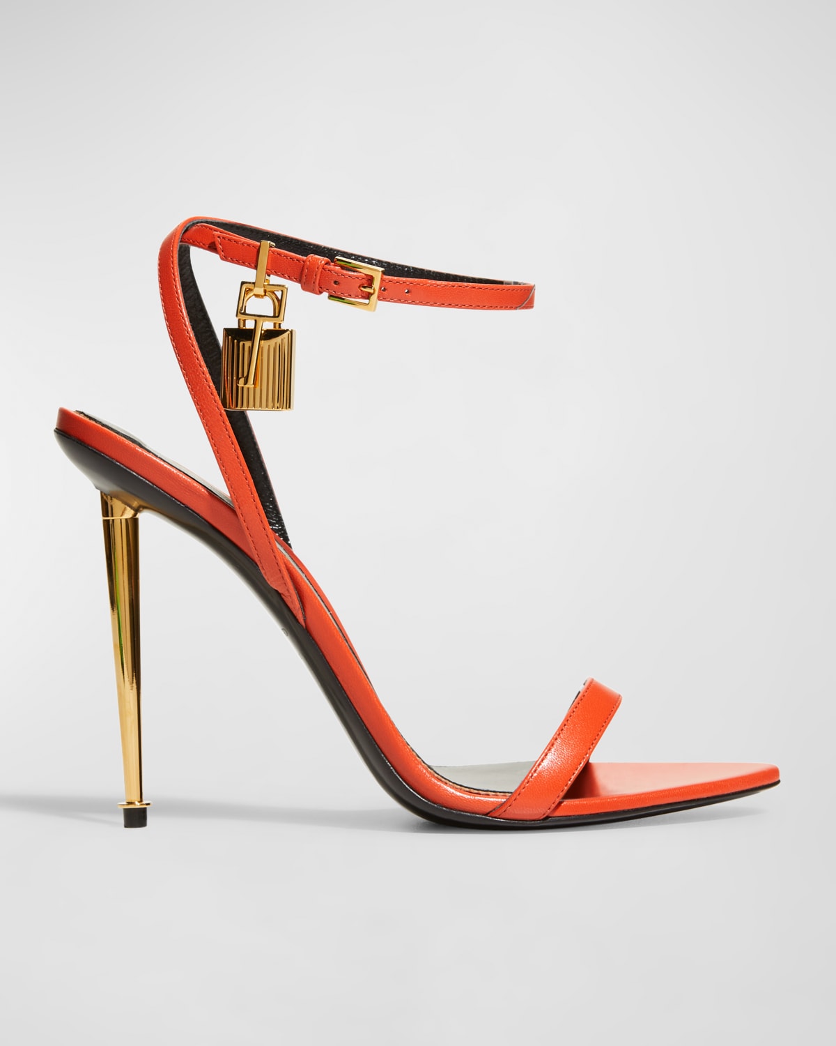 Tom Ford 105mm Lock Stiletto Sandals In Mango