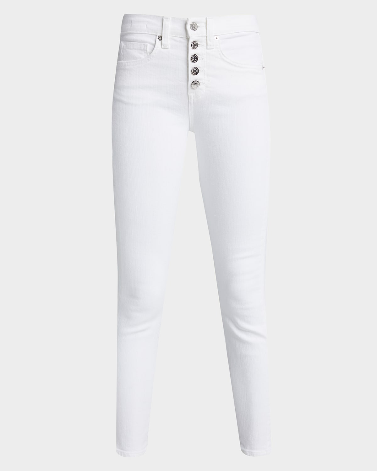 Shop Veronica Beard Jeans Debbie High-rise Skinny Jeans In White