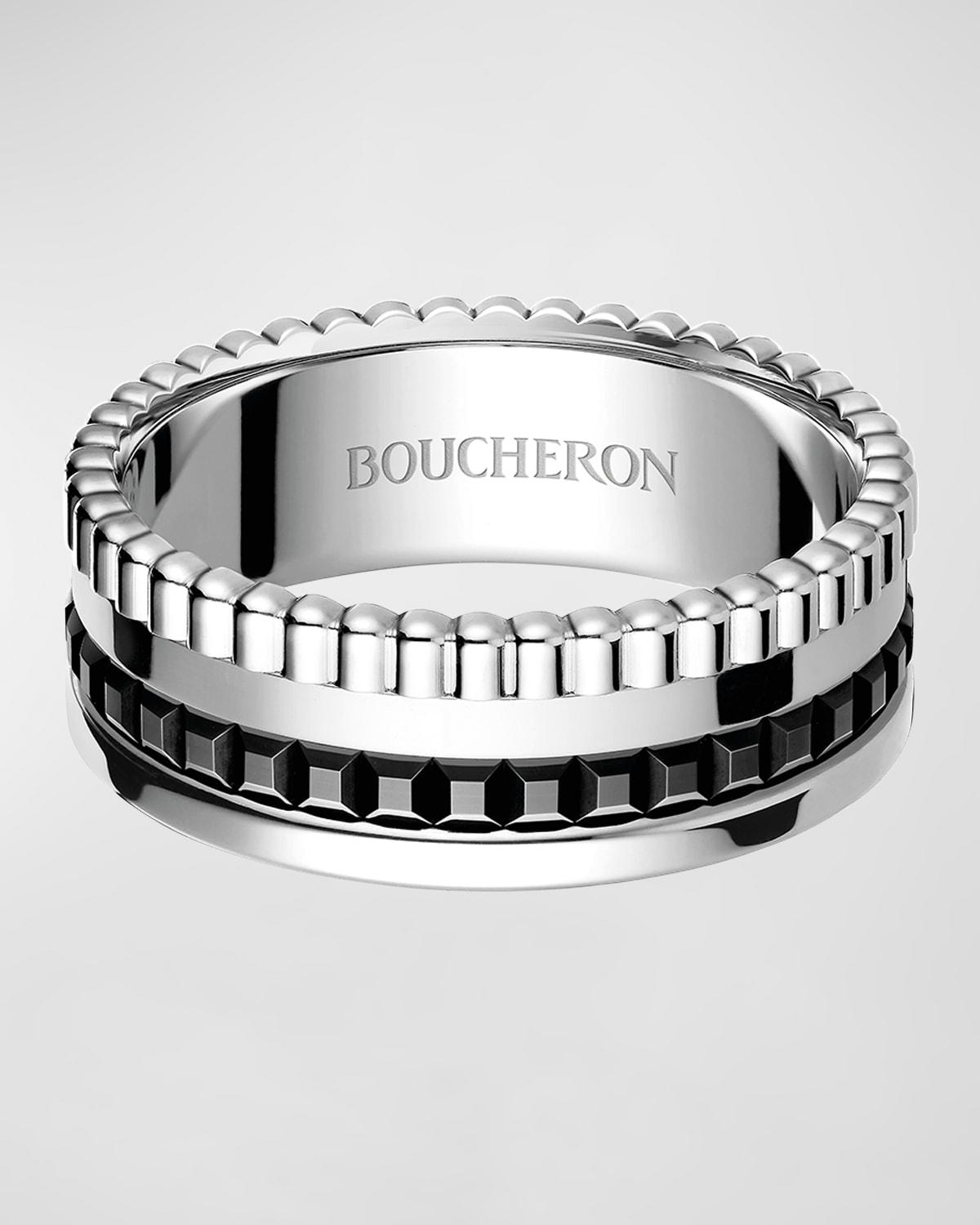 Boucheron Quatre Black Edition Small Band Ring, Size 61