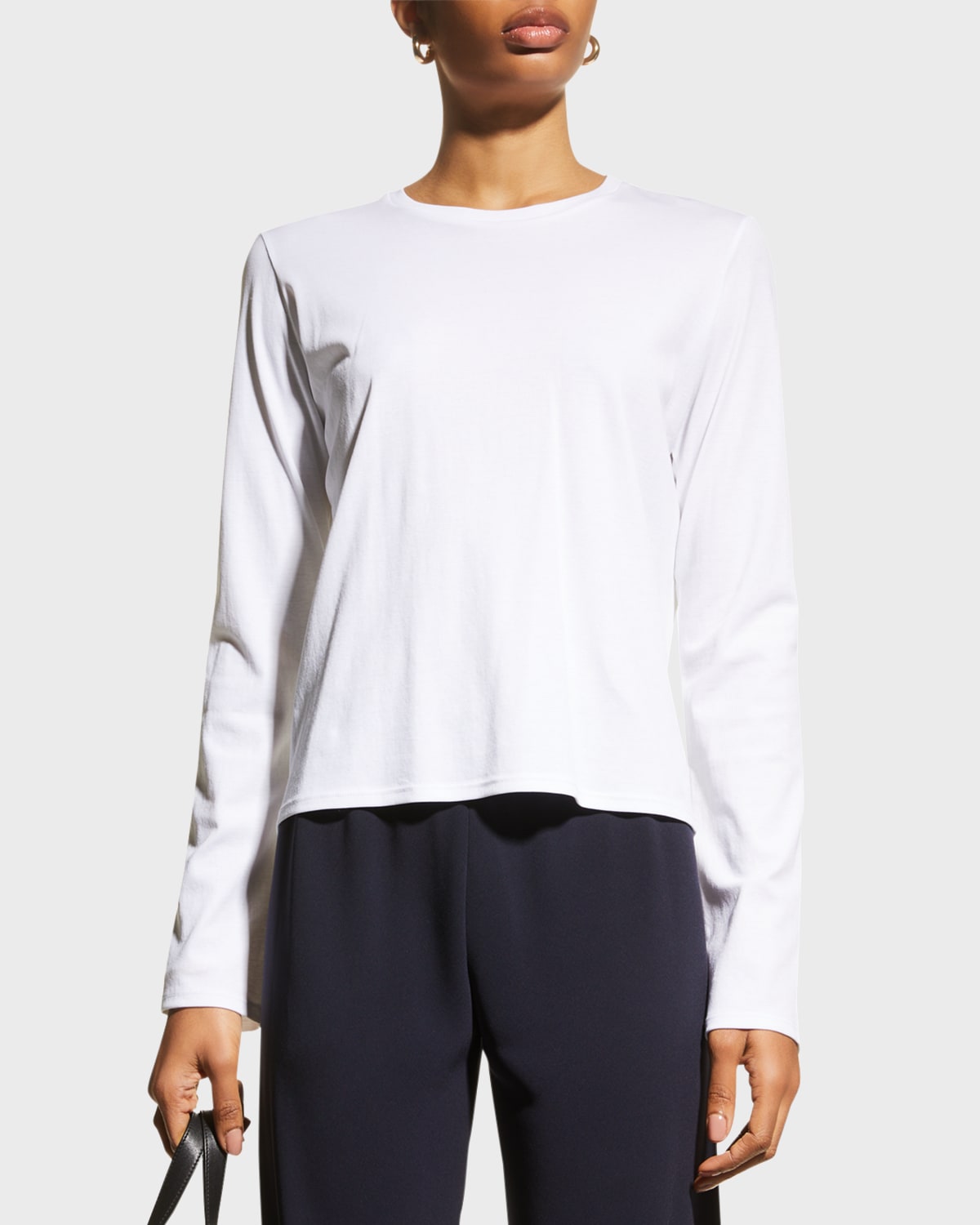 The Row Sherman Long-sleeve Cotton Tee In Bright White