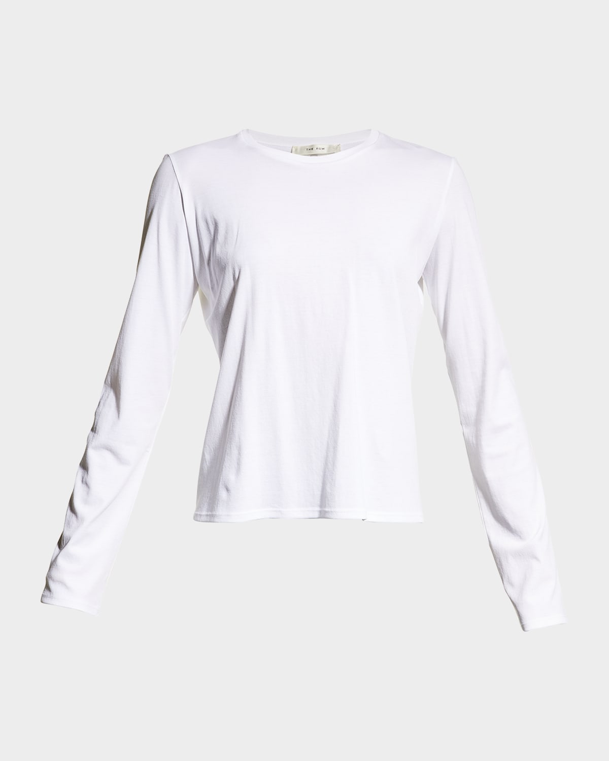 The Row Sherman Long-sleeve Cotton Tee In Bright White