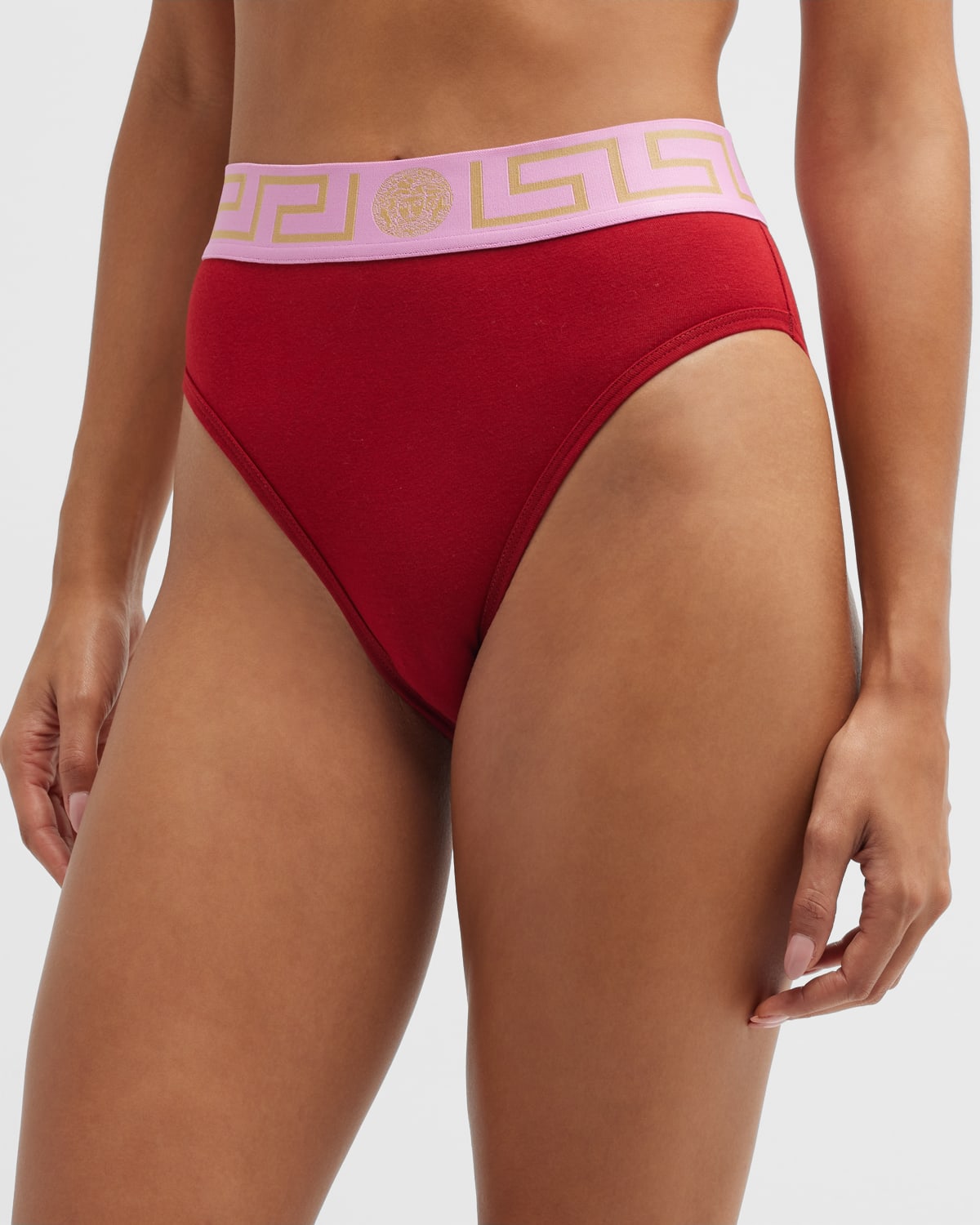 Red Greca Border Bra by Versace Underwear on Sale