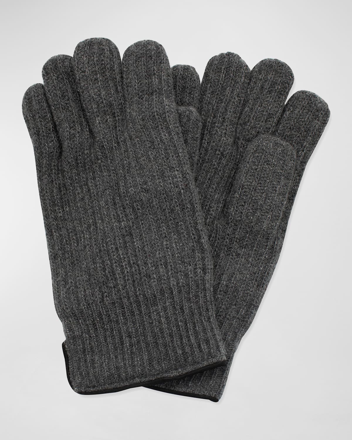 Men's Rbbed Cashmere Gloves