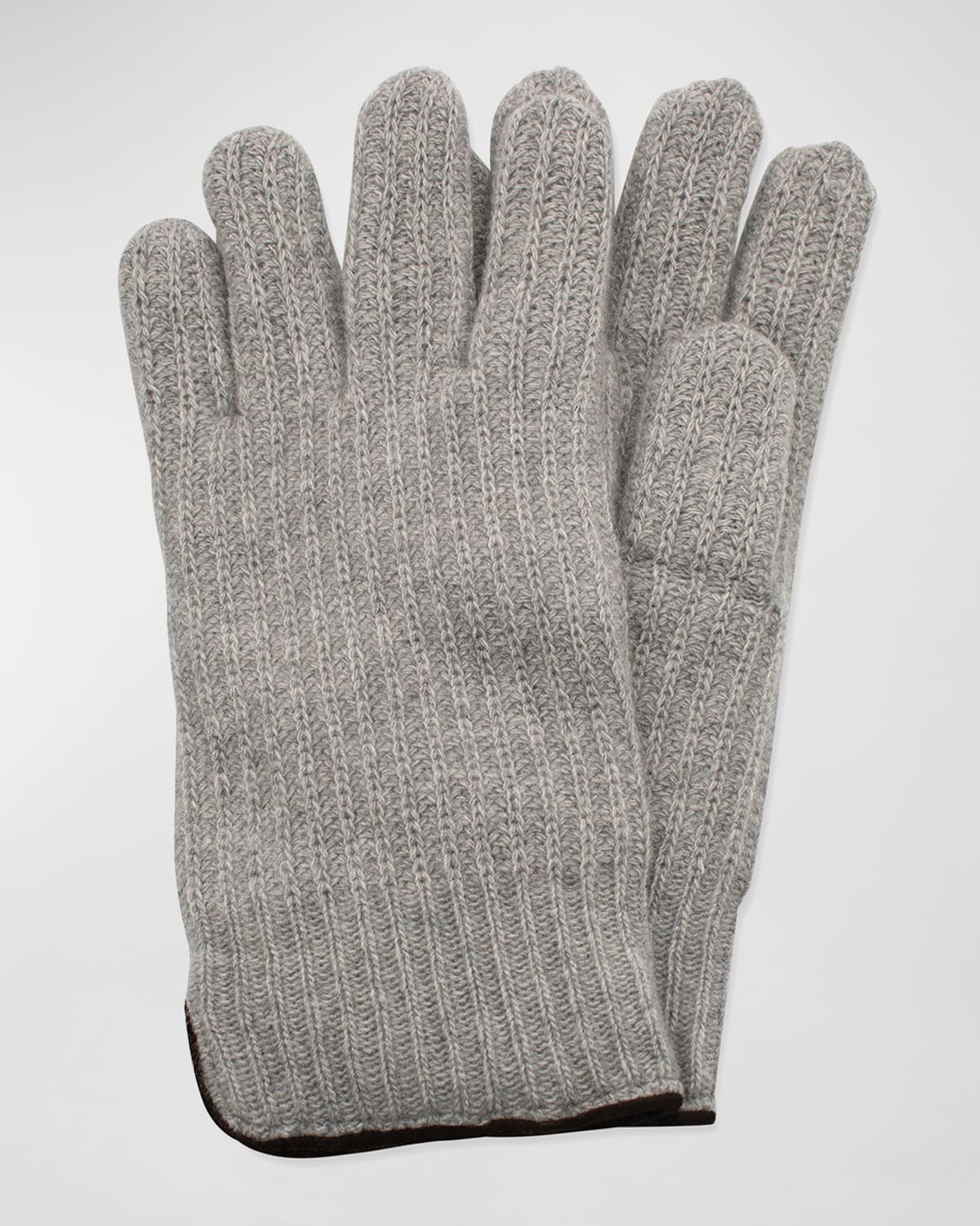 Men's Rbbed Cashmere Gloves