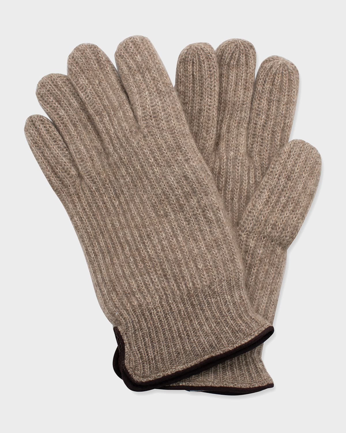 Men's Rbbed Cashmere Gloves