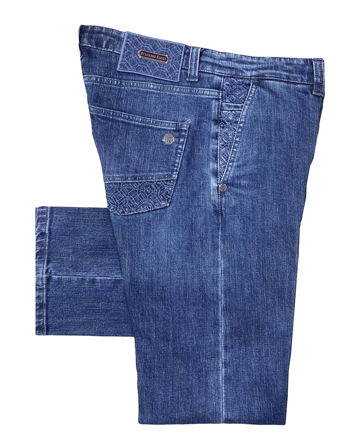 Men's Medium-Wash Straight-Leg Jeans