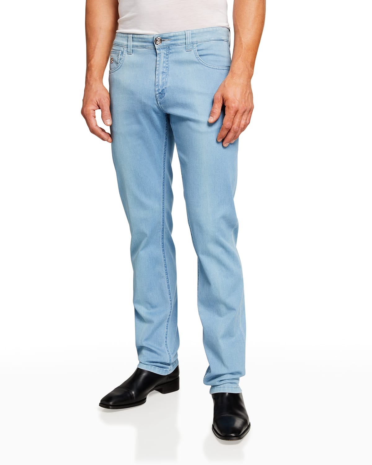 Men's Light-Wash Slim-Fit Denim Jeans