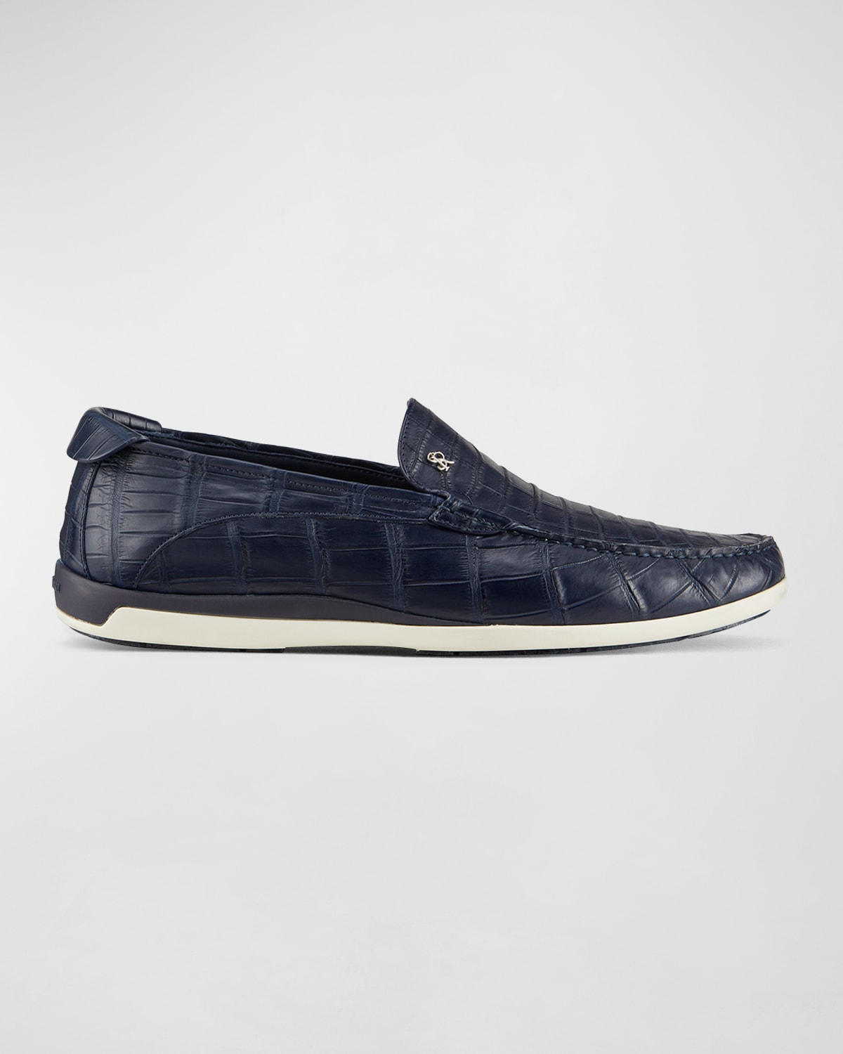Stefano Ricci Men's Crocodile Leather Loafers In Blue