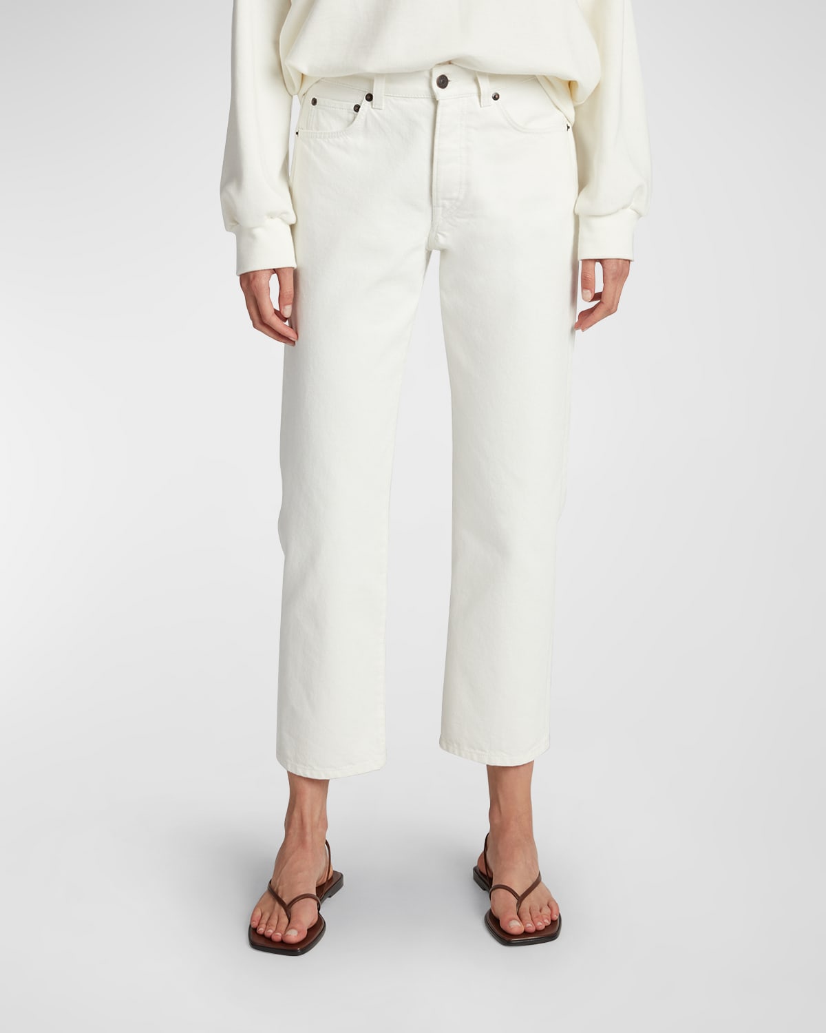 Shop The Row Lesley Cropped Jeans In White