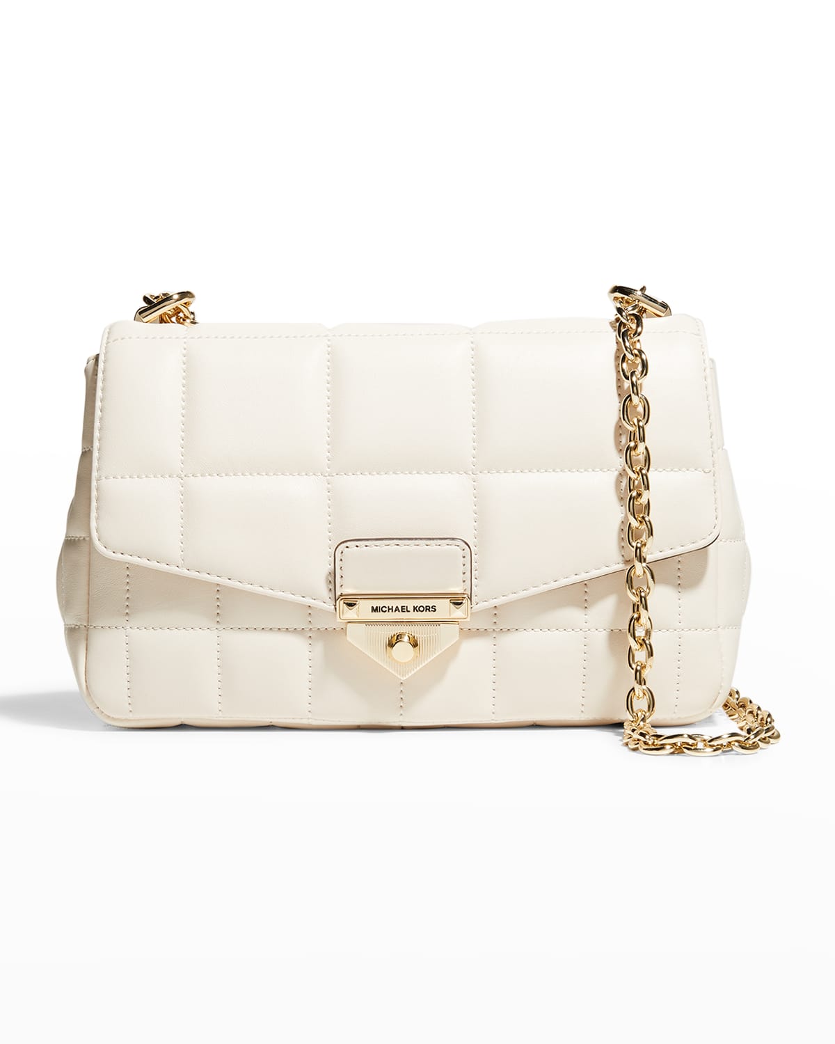 Michael Michael Kors Soho Quilted Leather Shoulder Bag In Light Cream