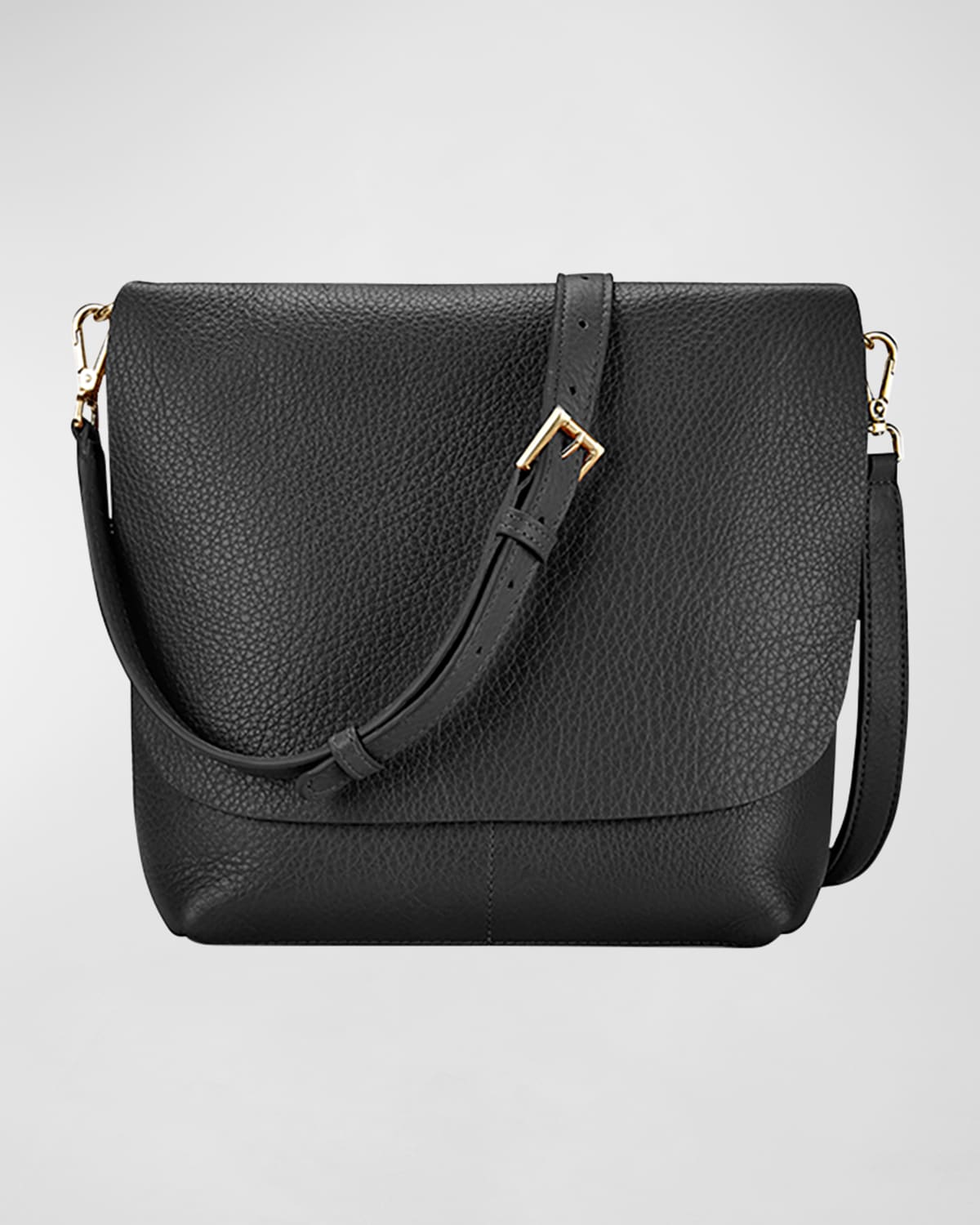 Gigi New York Andy Flap Leather Crossbody Bag In Black