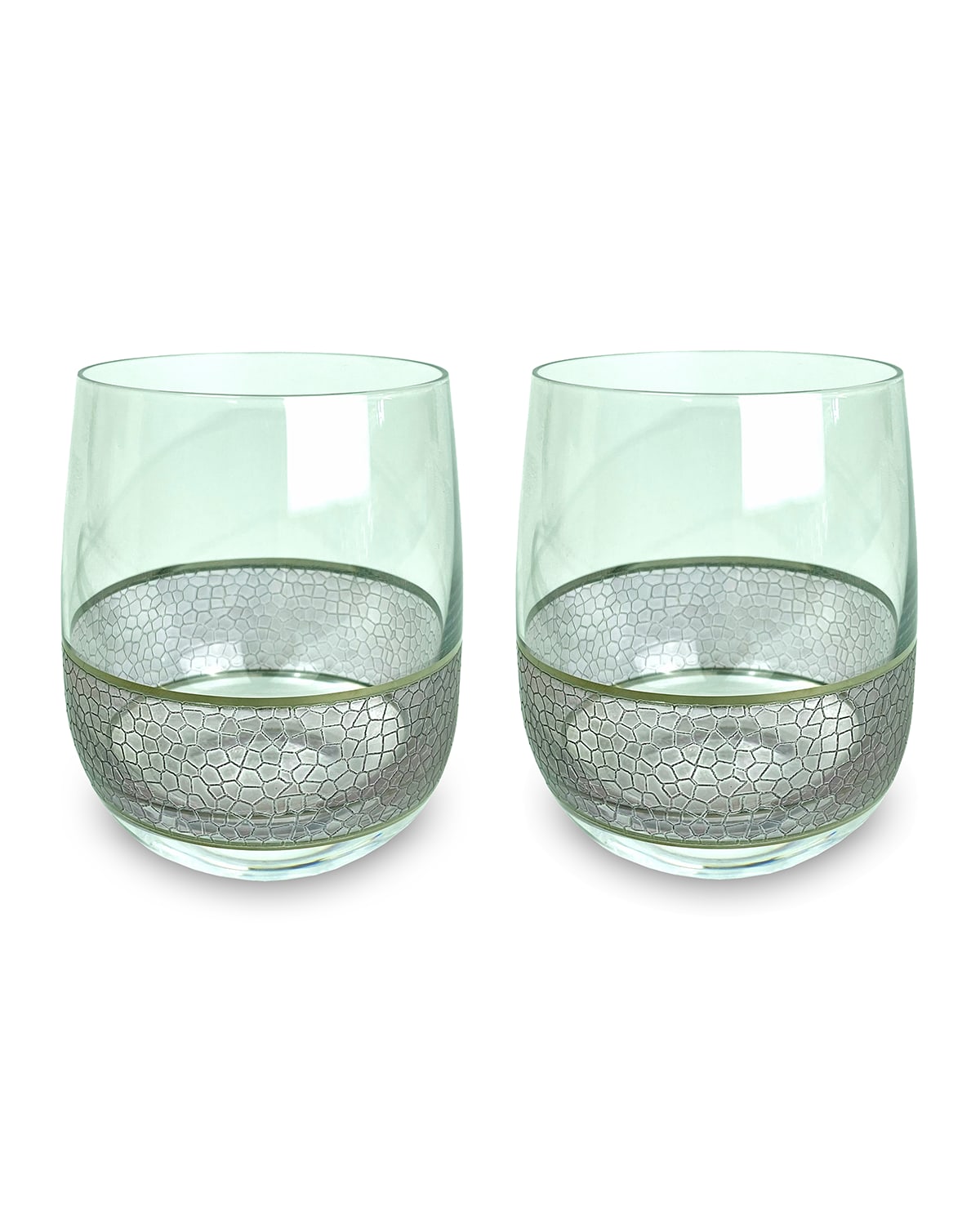 Shop Michael Wainwright Panthera Double Old-fashioned Glasses, Set Of 2 In Platinum