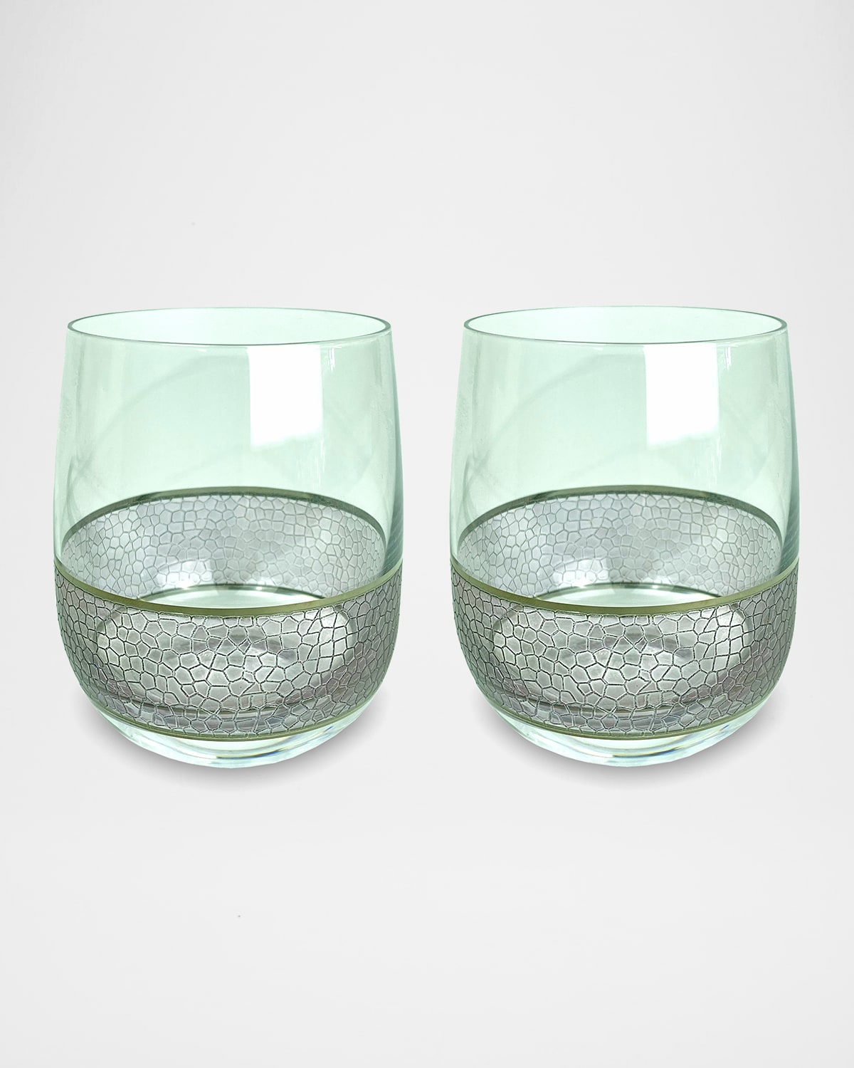 Shop Michael Wainwright Panthera Double Old-fashioned Glasses, Set Of 2 In Platinum