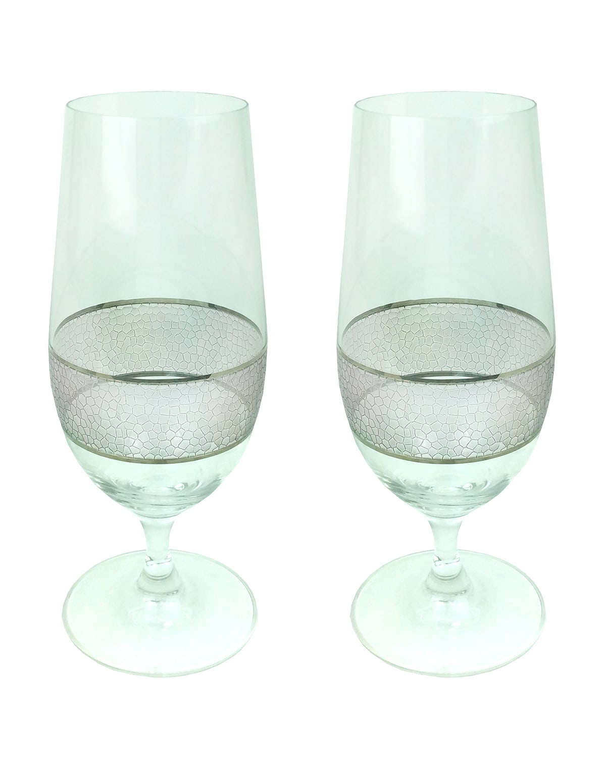 Shop Michael Wainwright Panthera Stemmed Water Glasses, Set Of 2 In Platinum