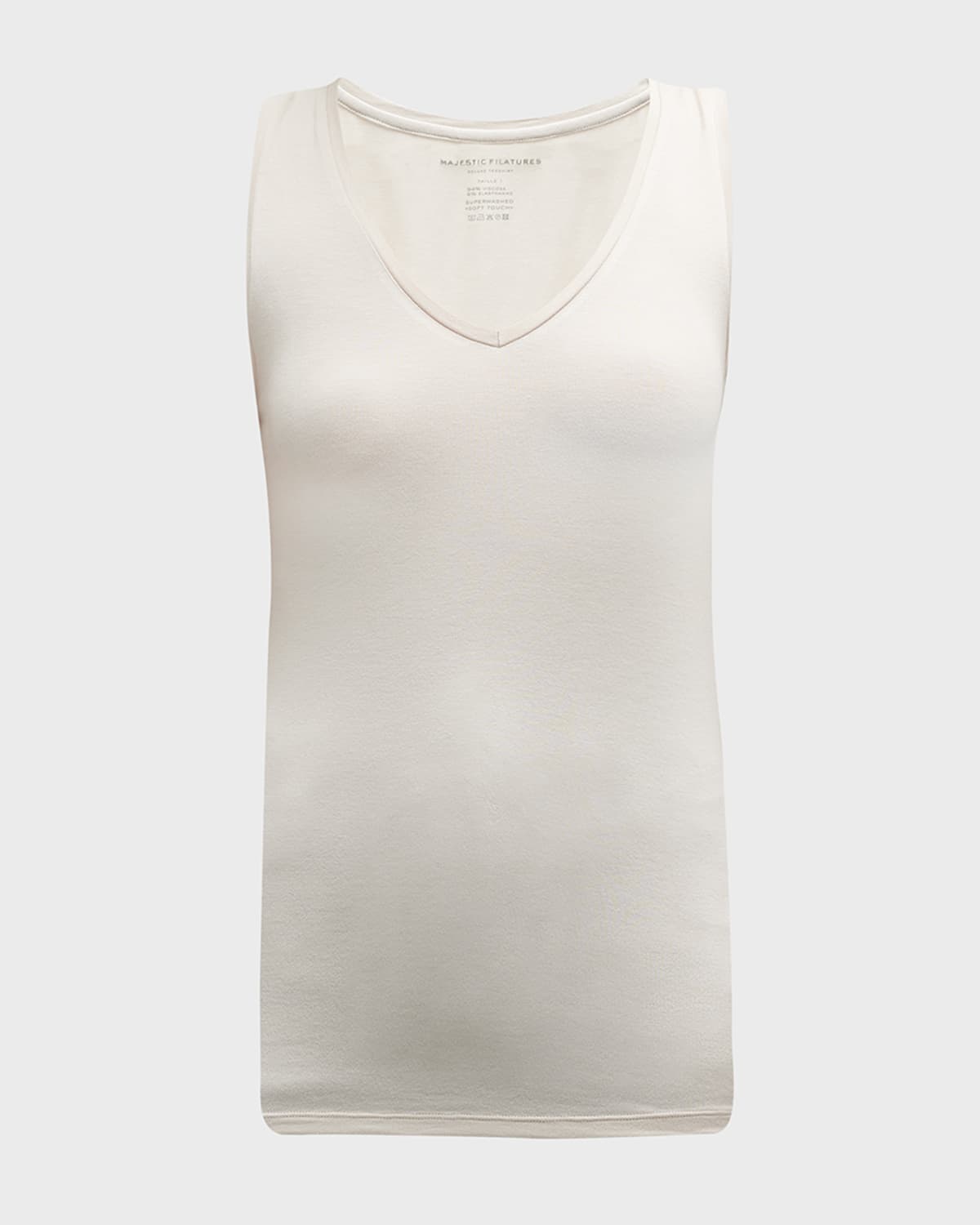 Majestic Soft-touch V-neck Tank In Cloud