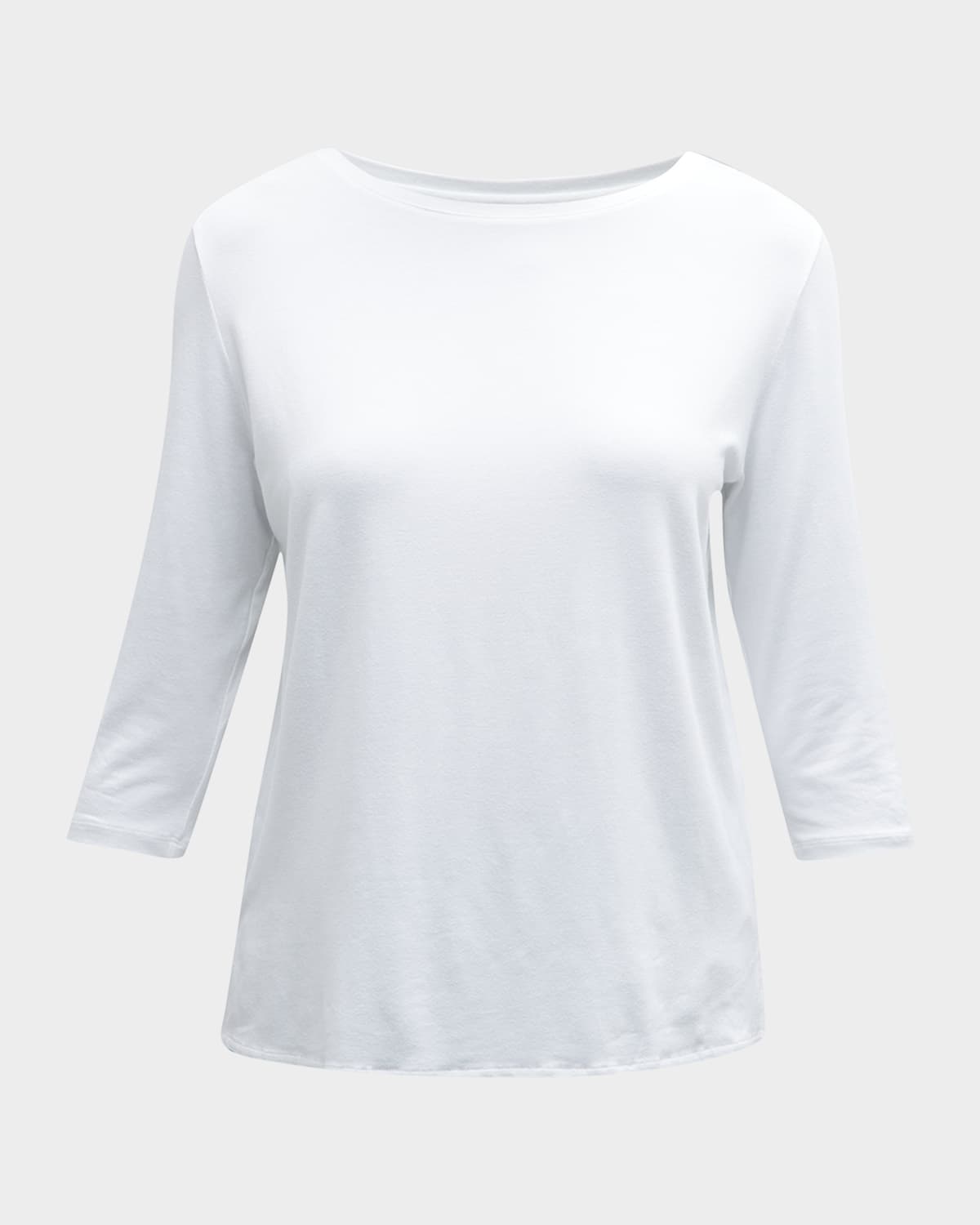 Majestic Soft-touch Marrow-edge Boat-neck Top In White