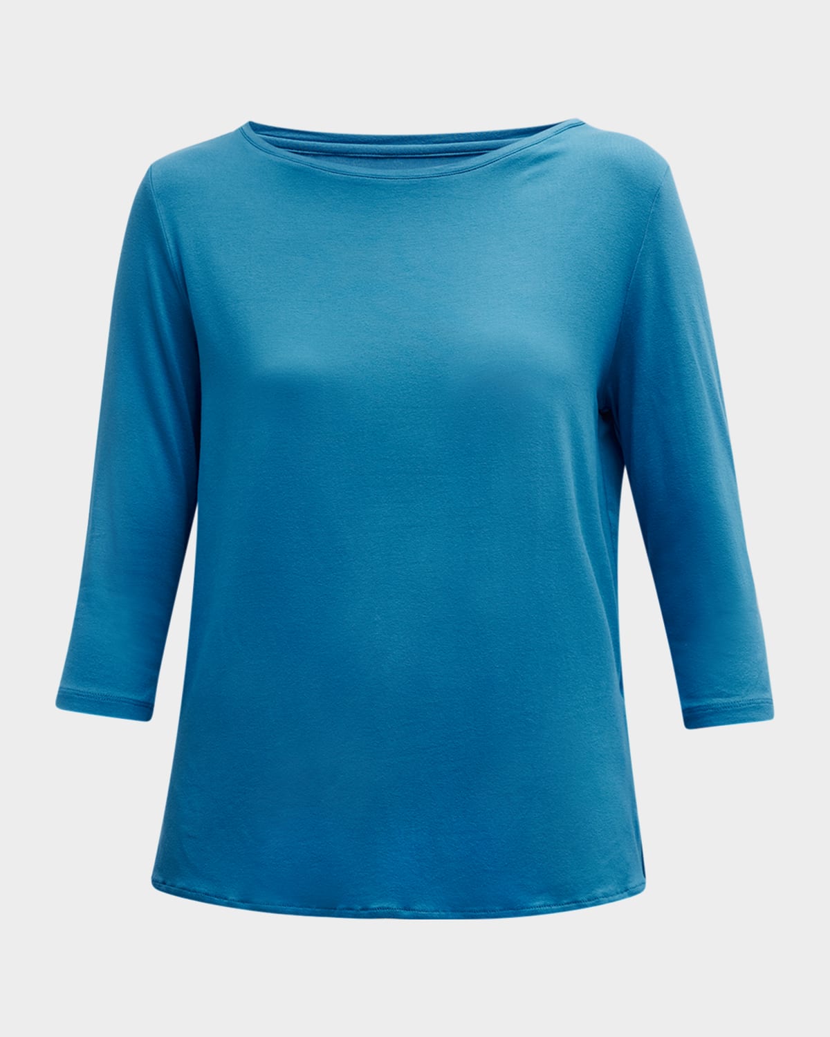 Majestic Soft Touch 3/4-sleeve Boat-neck Top In Ocean