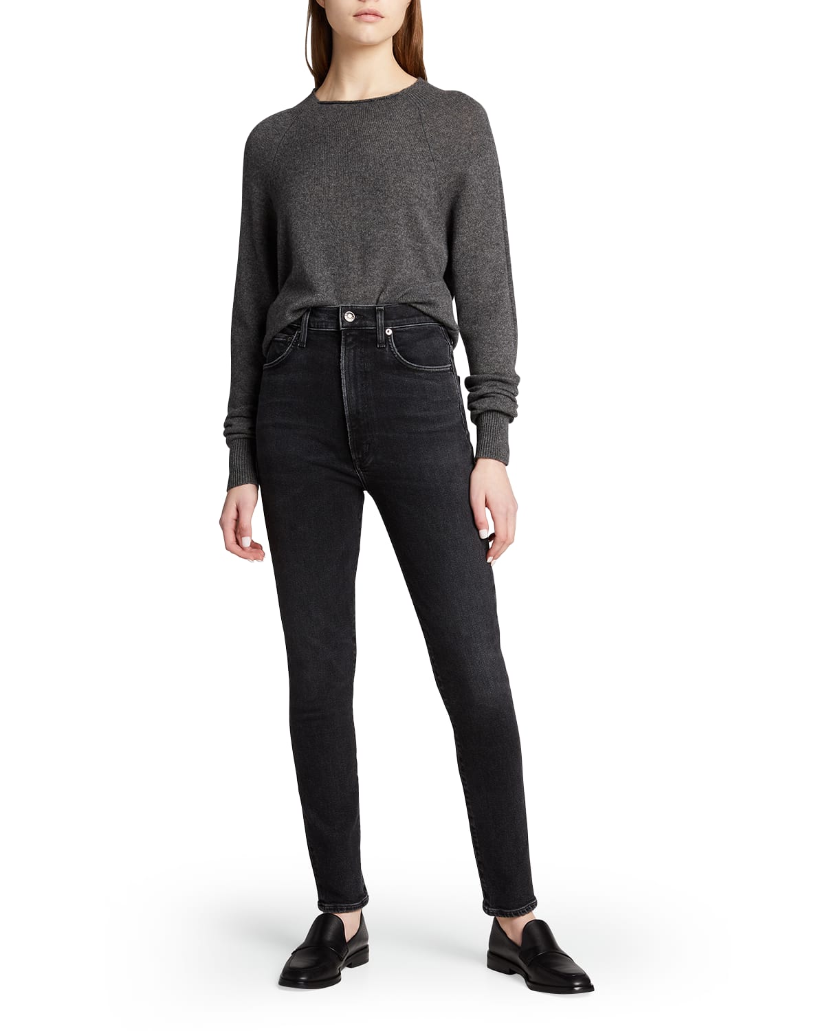 AGOLDE Pinched-Waist High-Rise Skinny Jeans