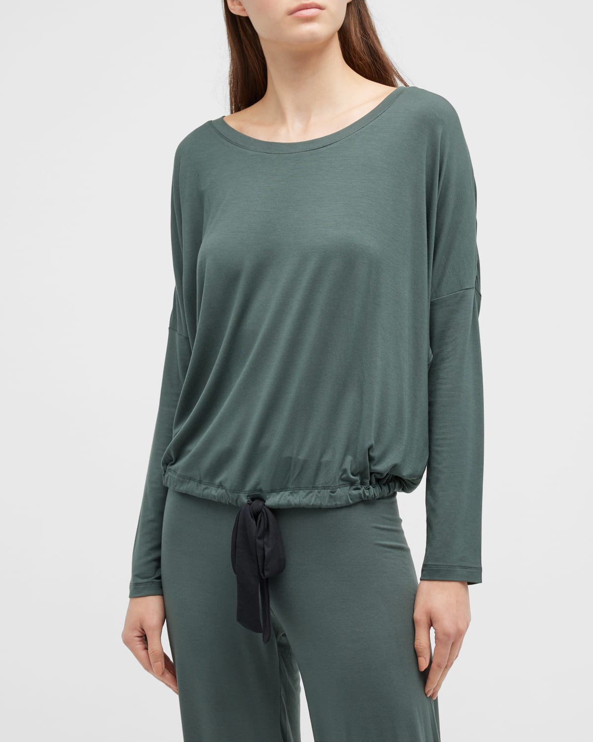 Eberjey Gisele 2-piece Slouchy Pajama Set In Kelp/black