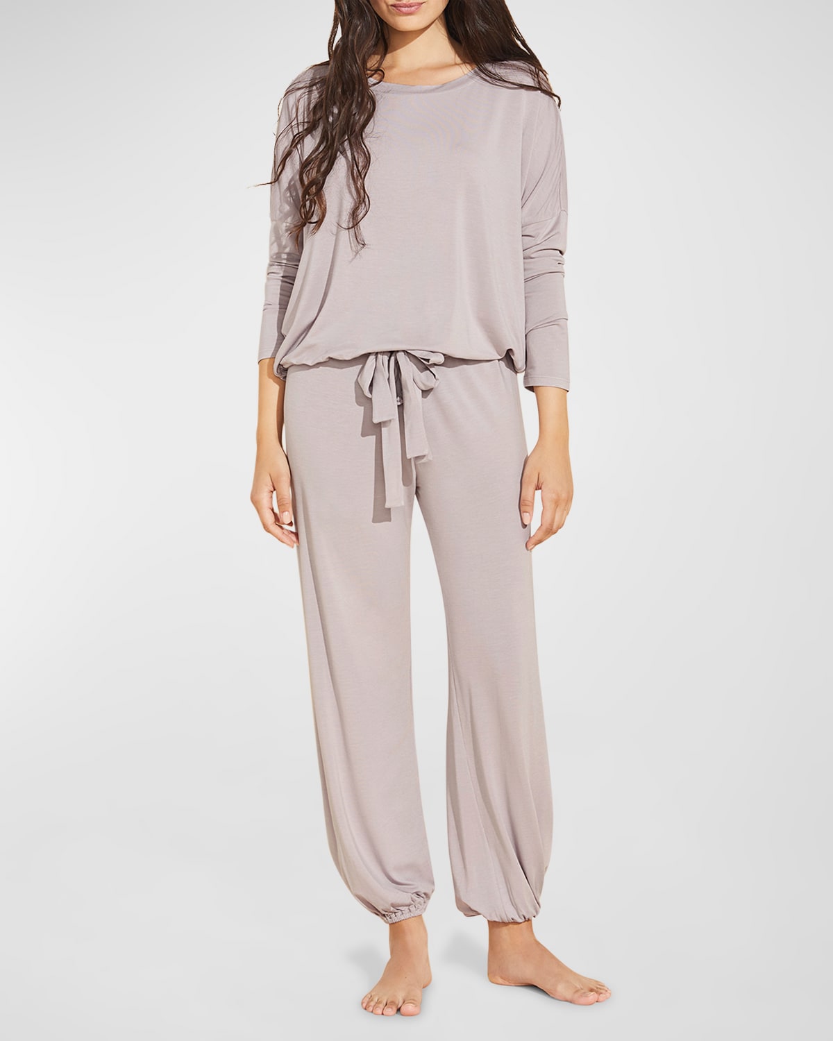 Eberjey Gisele Slouchy Pajama Set In Purple Dust