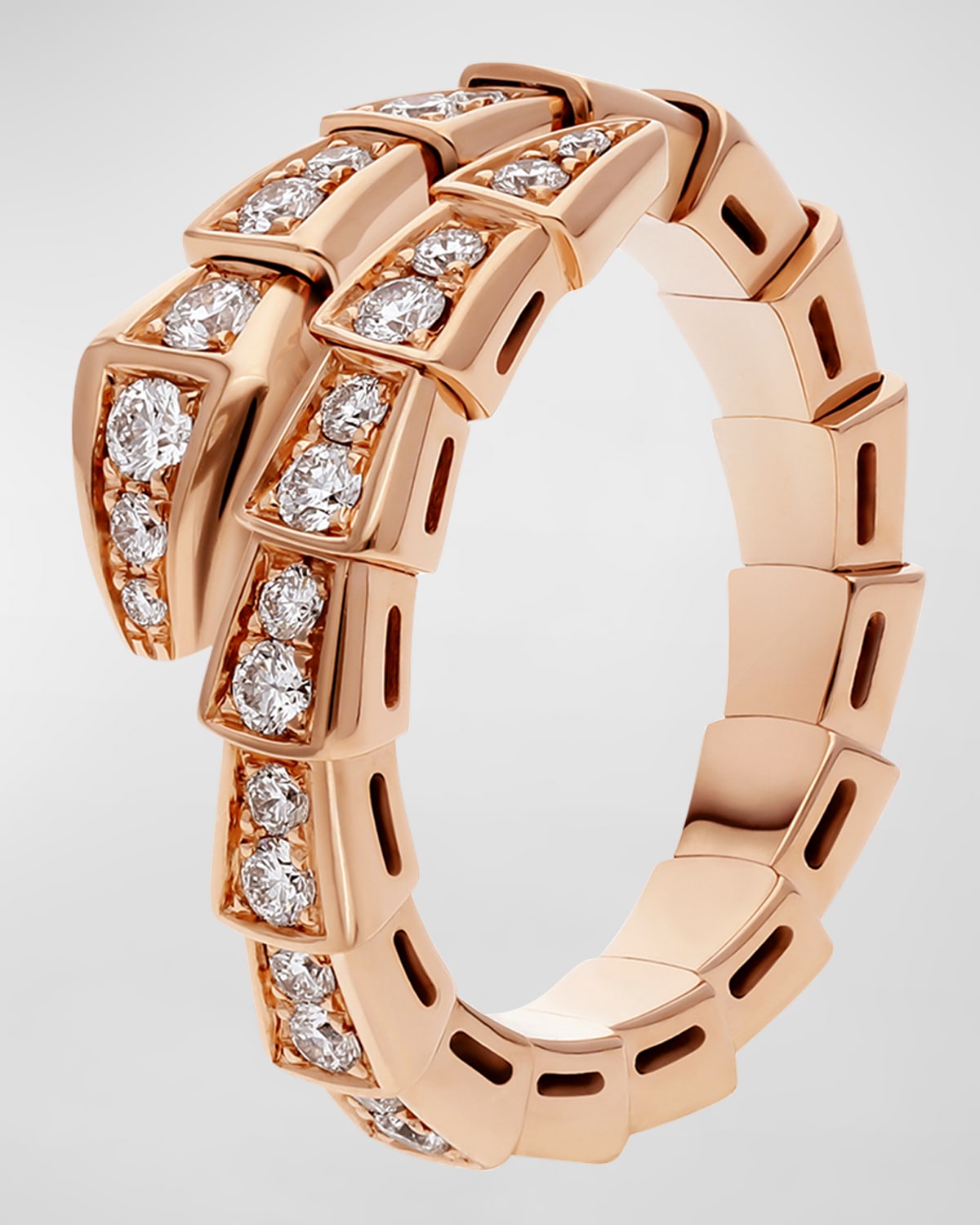 Serpenti Viper Ring in Rose Gold and Diamonds