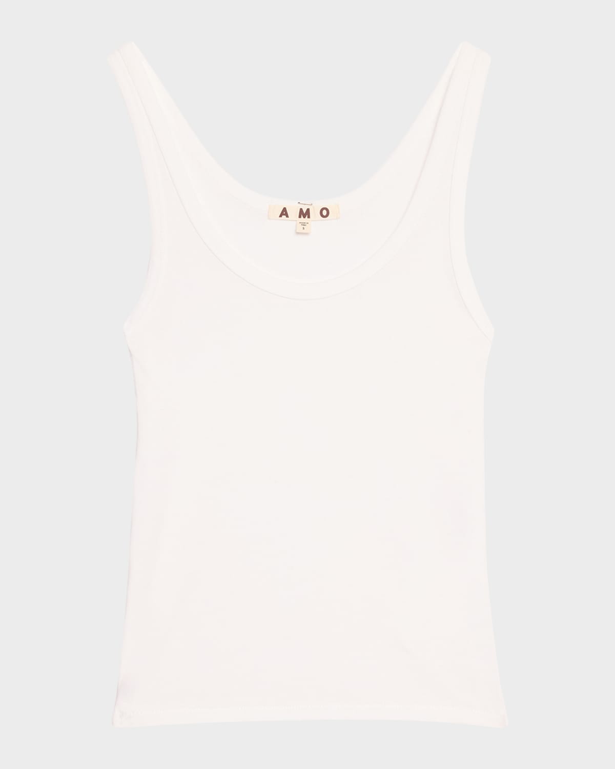 Amo Denim Scoop-neck Layering Tank In White