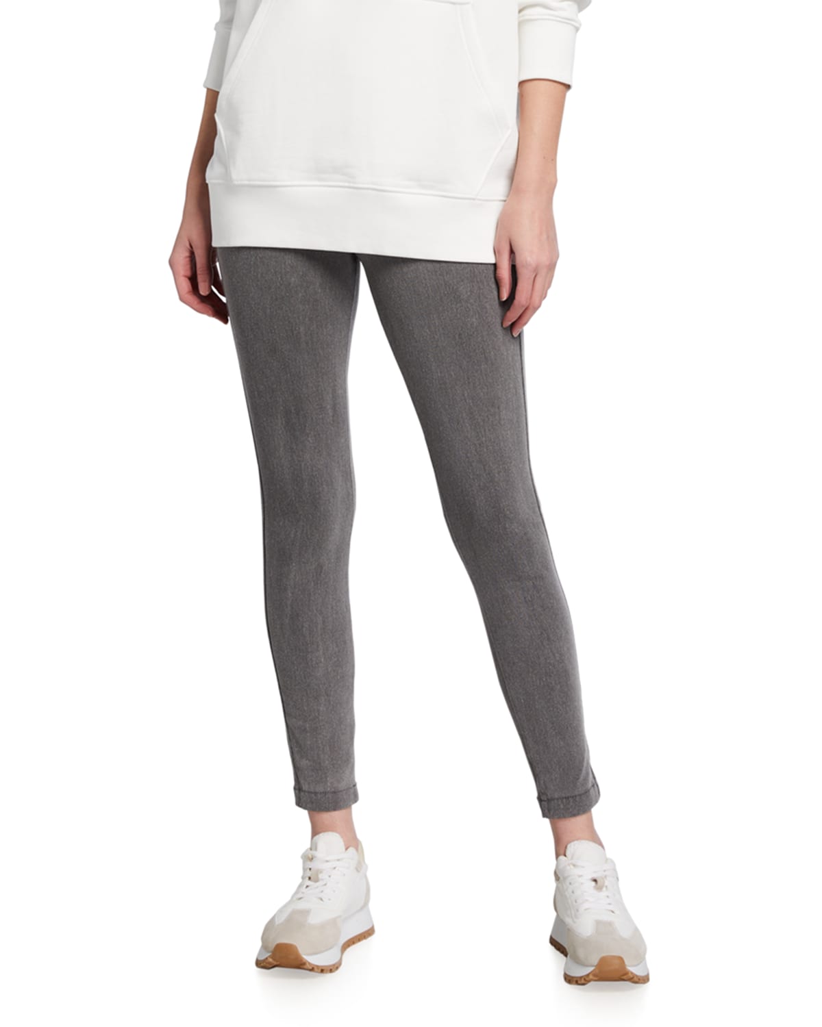 Lyssé Toothpick Stretch Denim Leggings In Mid Grey