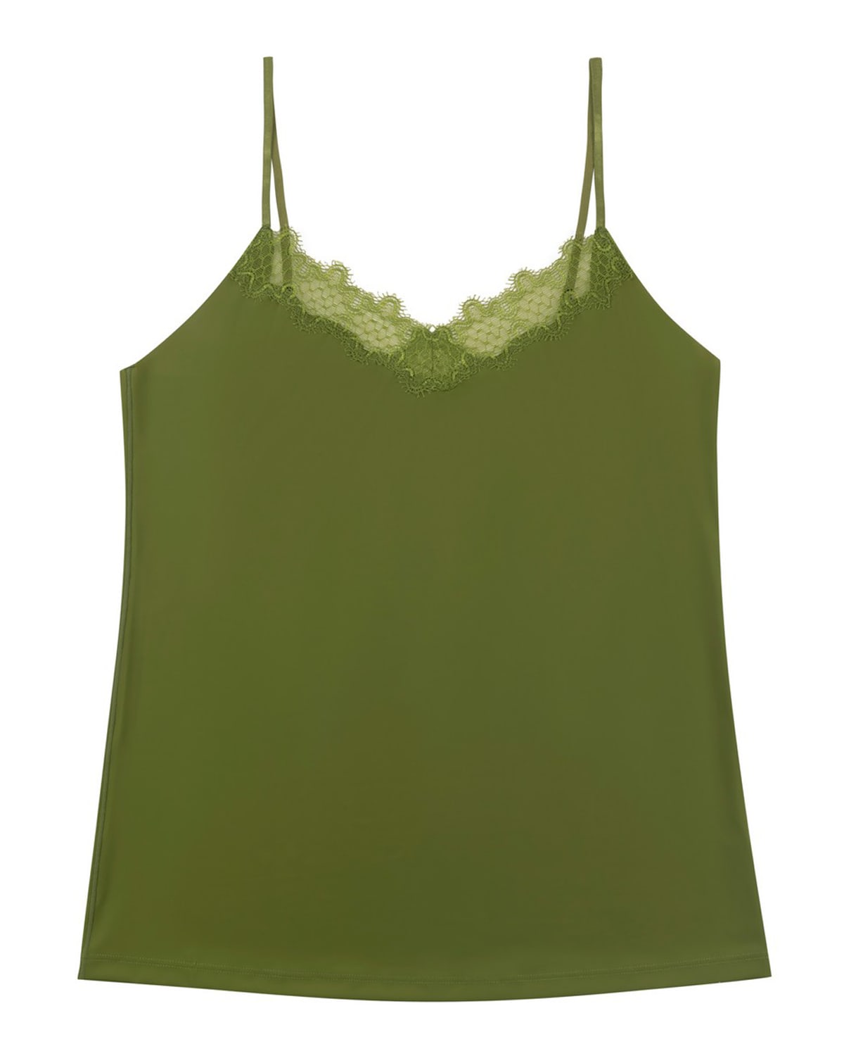 Uwila Warrior Happy Seams Lace-trim Camisole In Terrarium Moss