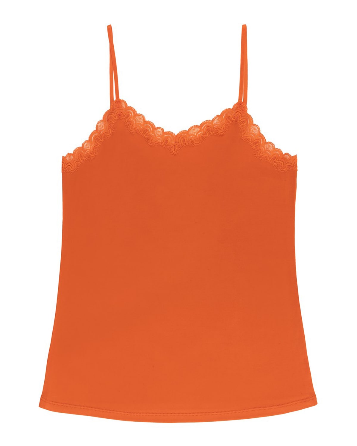 Uwila Warrior Soft Silk Lace Trim Camisole In Spicy Orange
