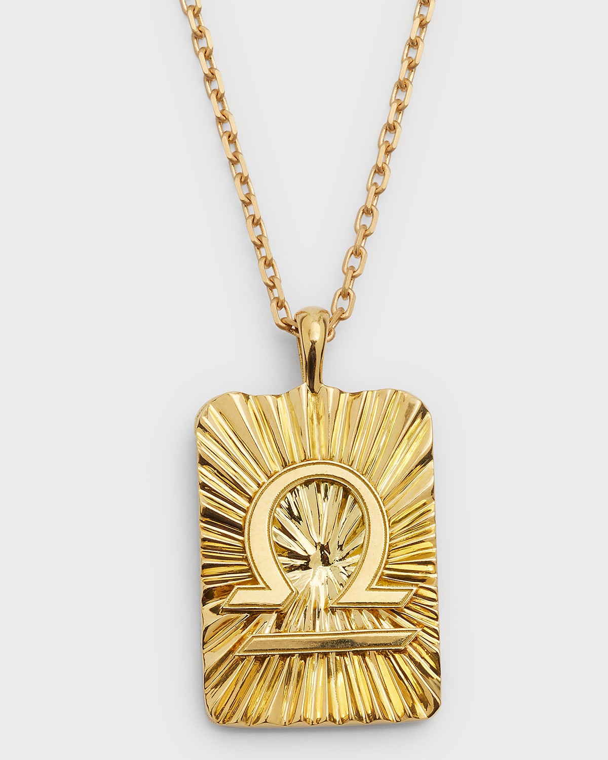 18k Yellow Gold Libra Pendant Necklace