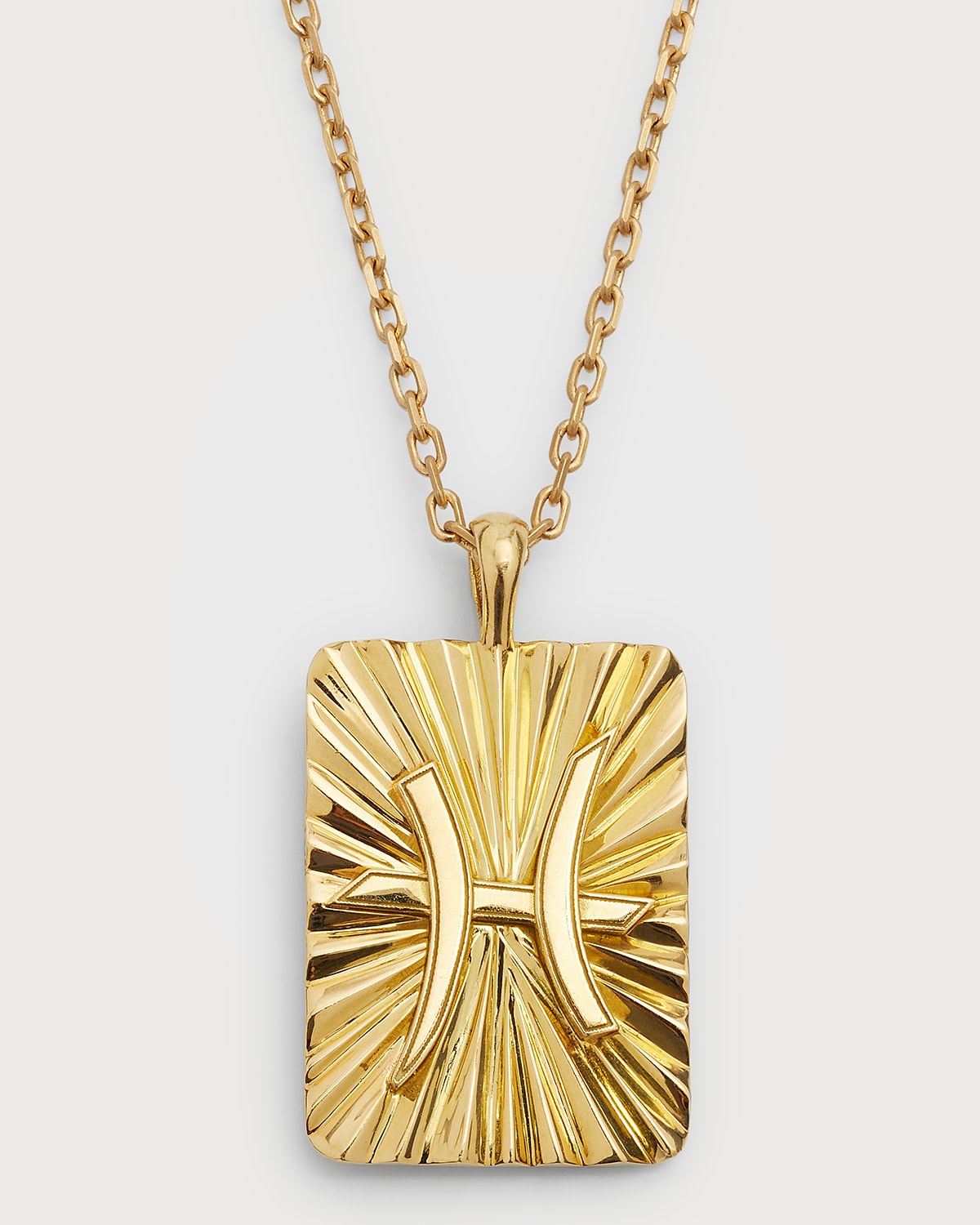David Webb Pisces Zodiac Pendant Necklace in 18k Gold