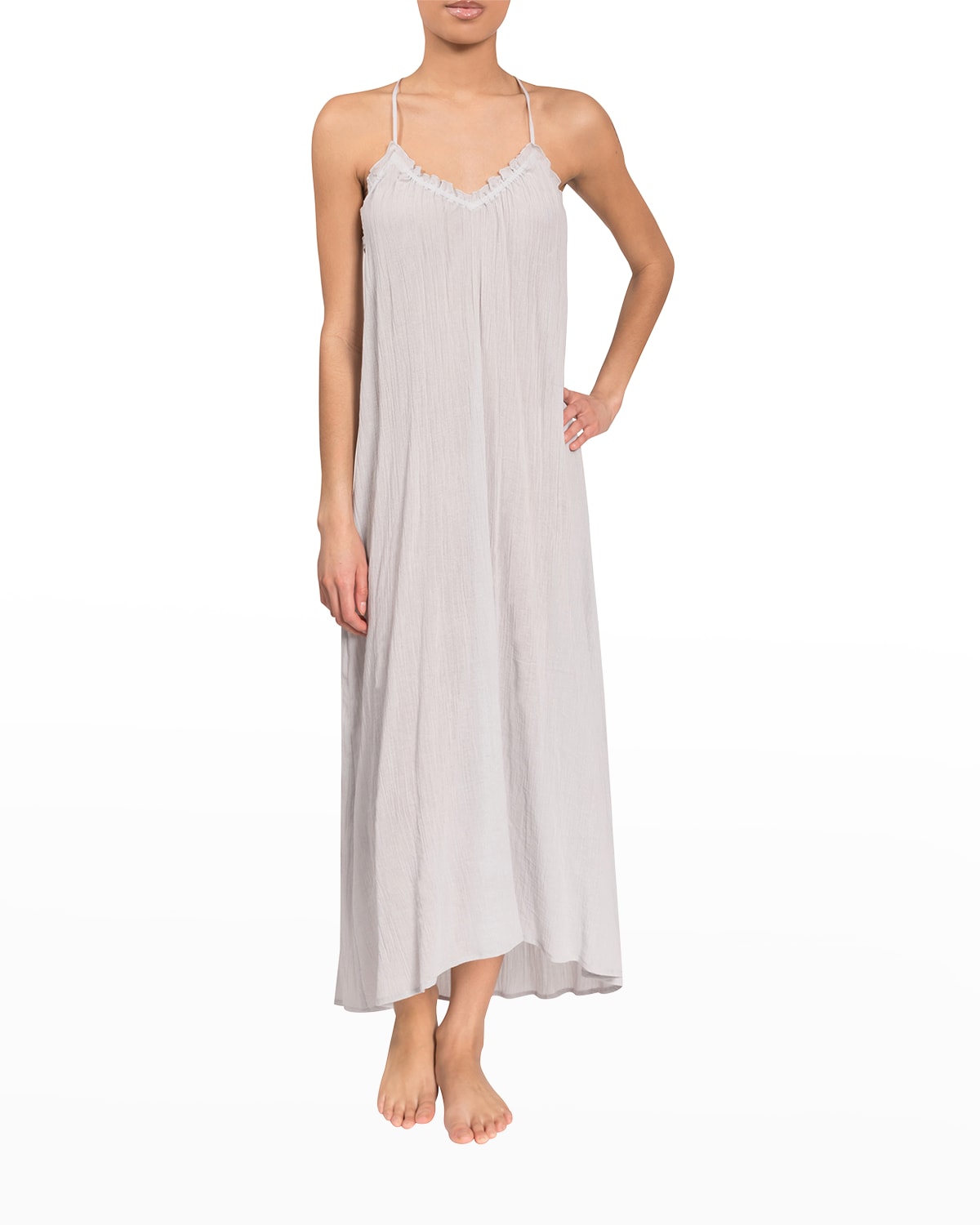 Everyday Ritual Grace Racerback High-low Nightgown In Mist