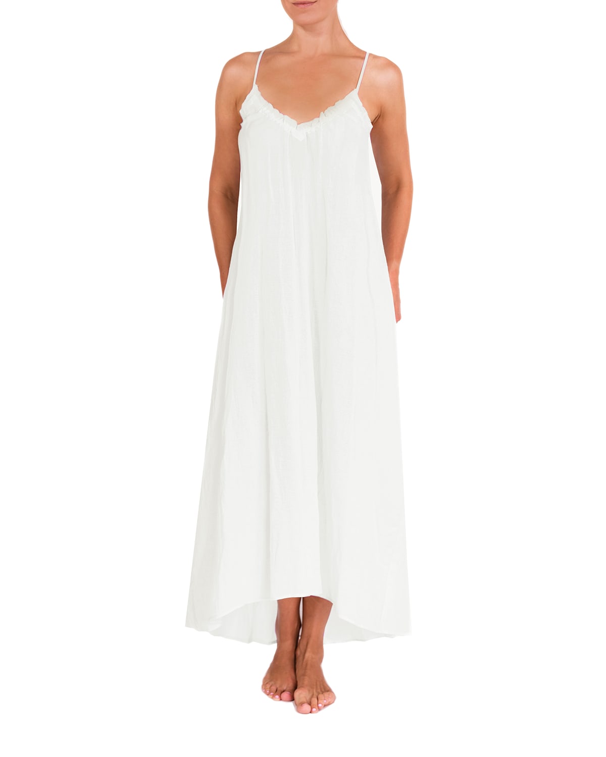 Everyday Ritual Grace Racerback High-low Nightgown In White