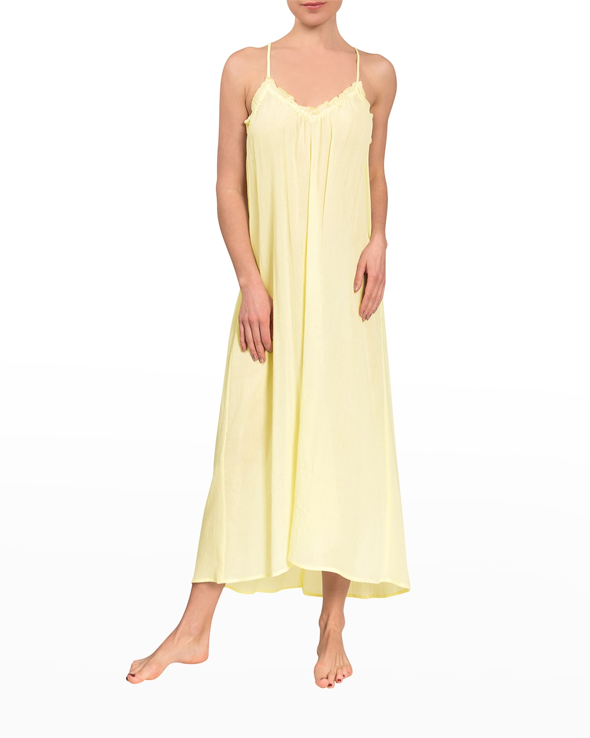 Everyday Ritual Grace Racerback High-low Nightgown In Limoncello
