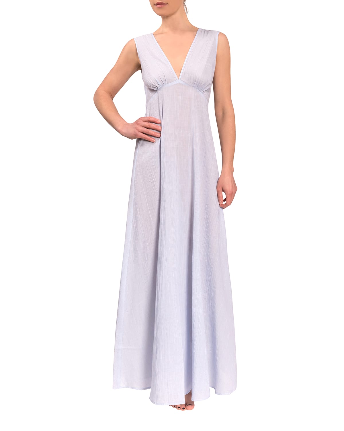 Everyday Ritual Amelia Sleeveless Empire Nightgown In Blue