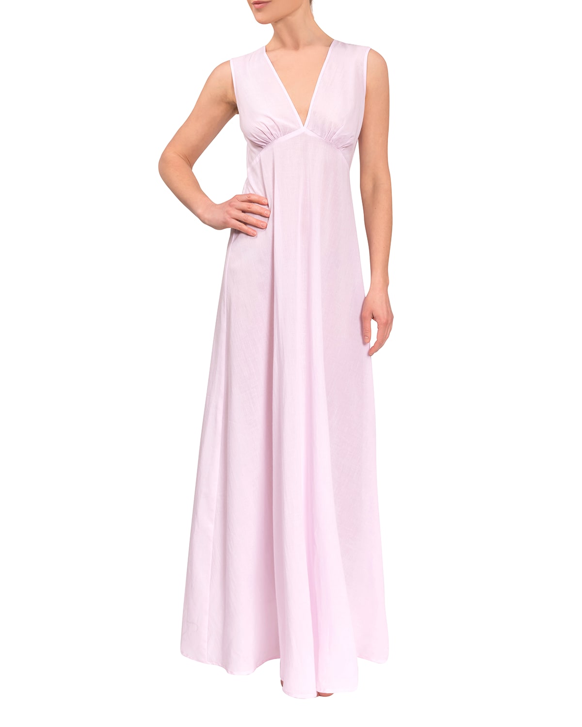 Everyday Ritual Amelia Sleeveless Empire Nightgown In Pink