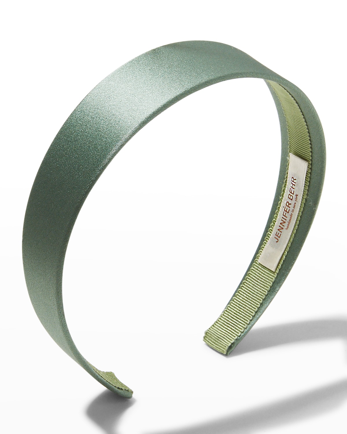 Jennifer Behr Lydia Silk Satin Headband In Sage