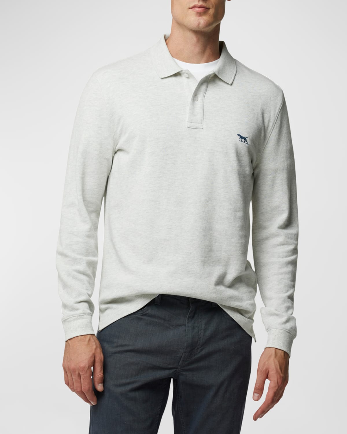 Shop Rodd & Gunn Men's Long-sleeve Pique Polo Shirt In Cloud