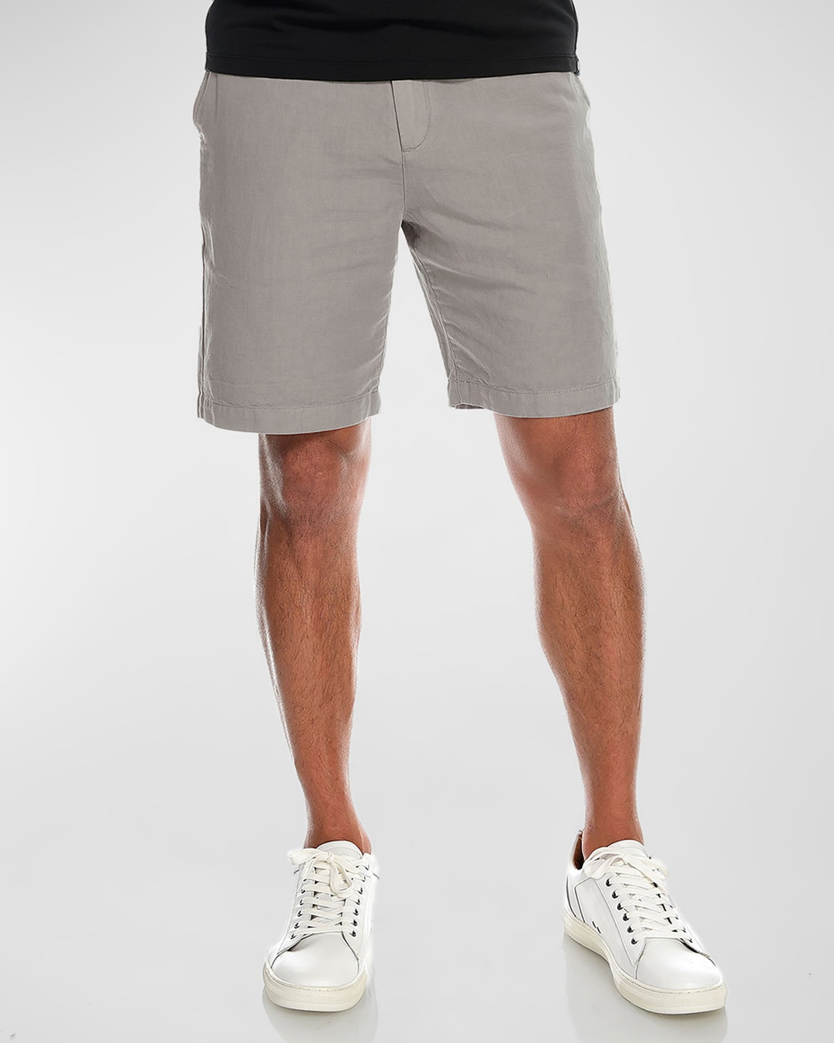 Fisher + Baker Men's Bryant Solid Cotton-linen Shorts In Grey Mist
