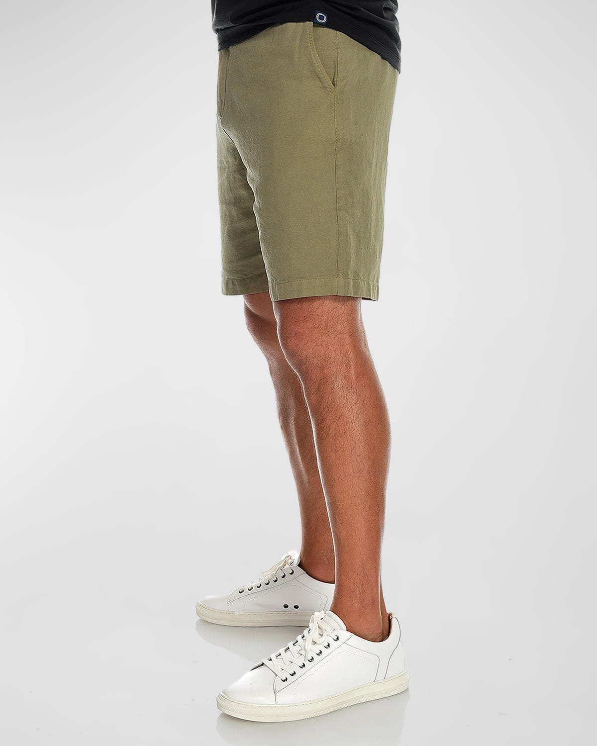 Fisher + Baker Men's Bryant Solid Cotton-linen Shorts In Dusty Sage