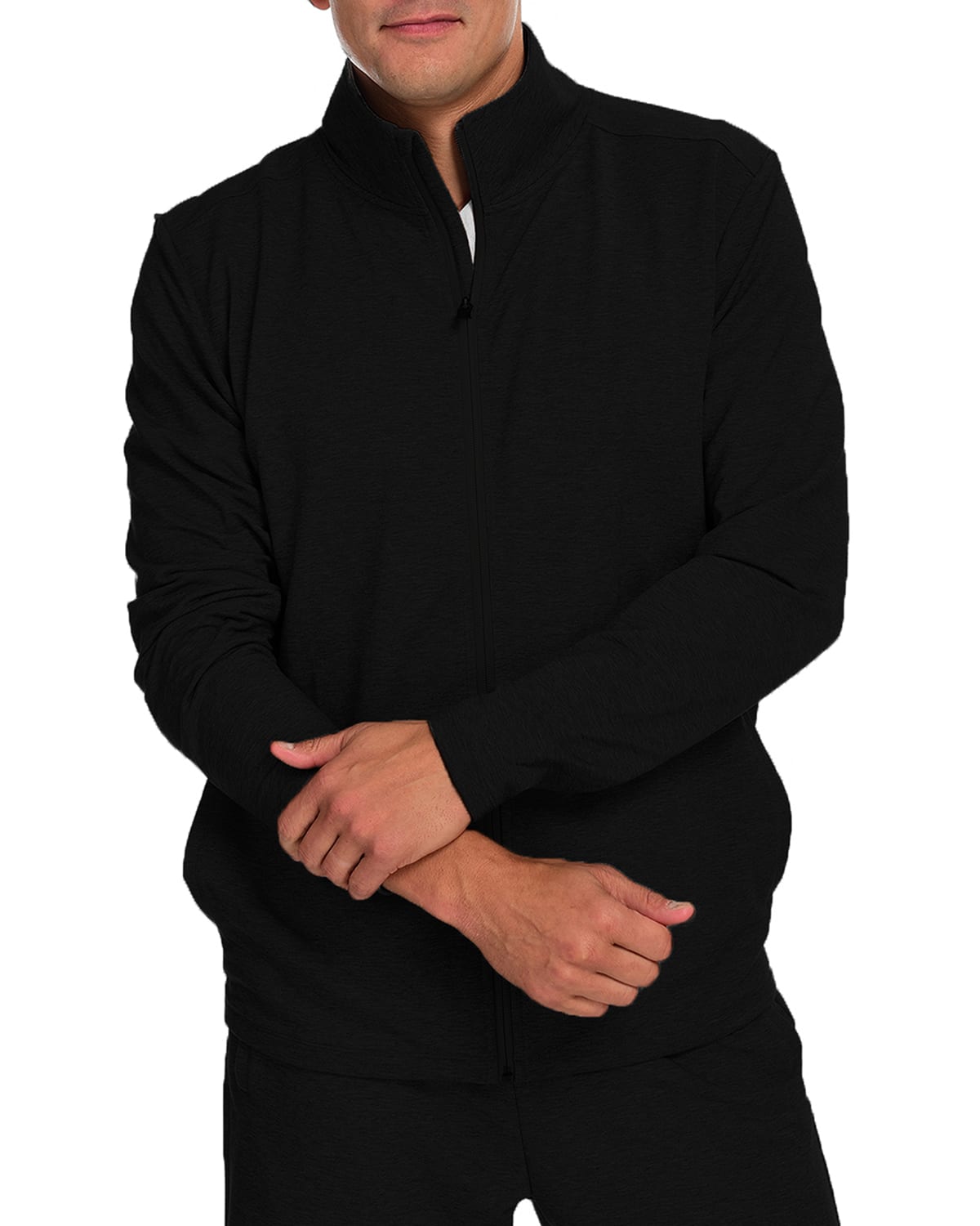Fisher + Baker Men's Avon Lounge Zip-up Performance Sweater In Black