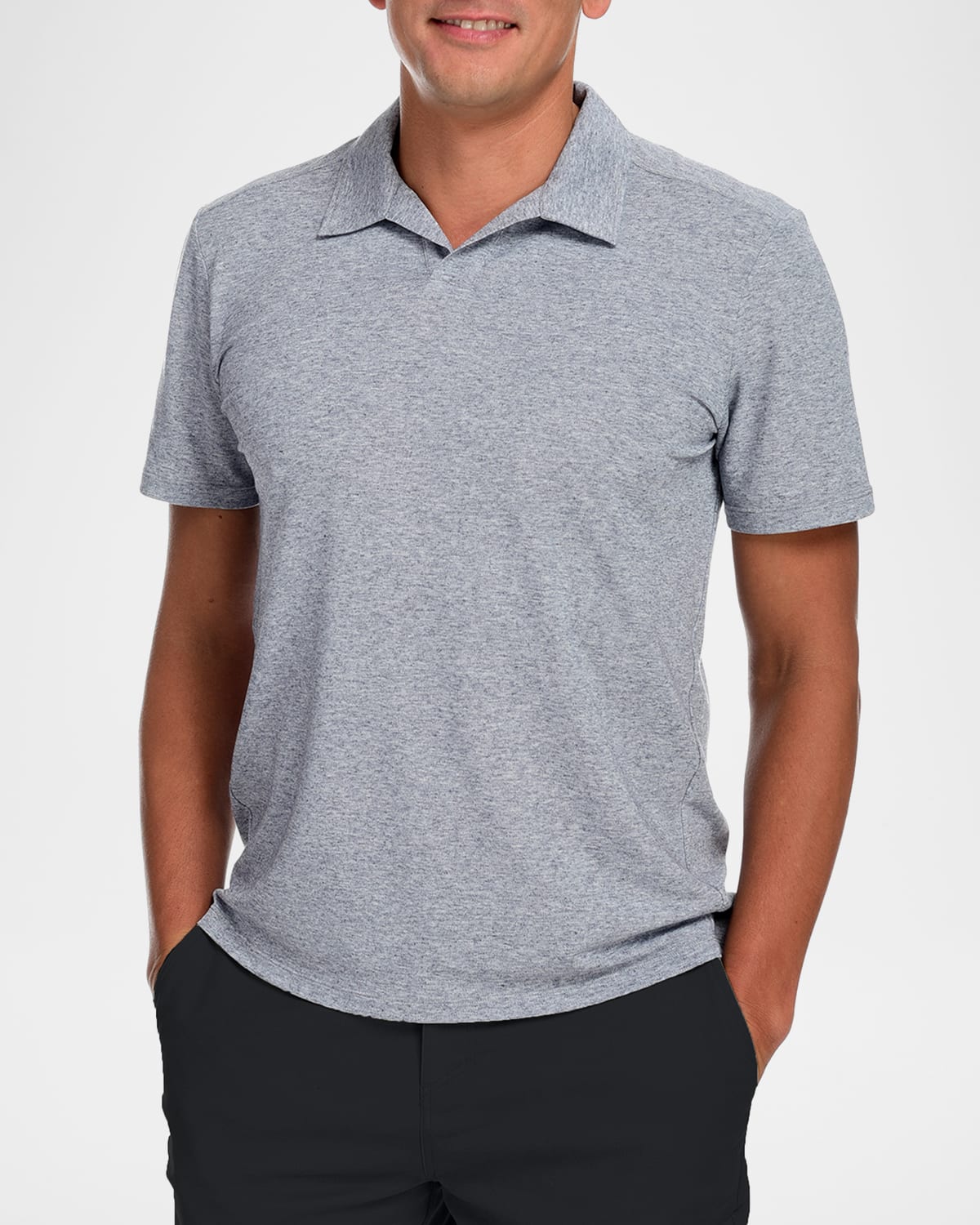 Fisher + Baker Men's Allen Performance Polo Shirt In Heather Grey