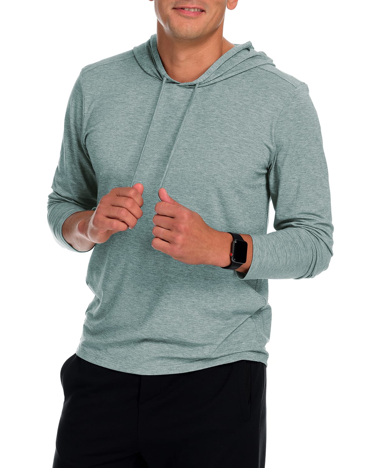 Fisher + Baker Men's Mission Performance Pullover Hoodie In Heather Stone Blu