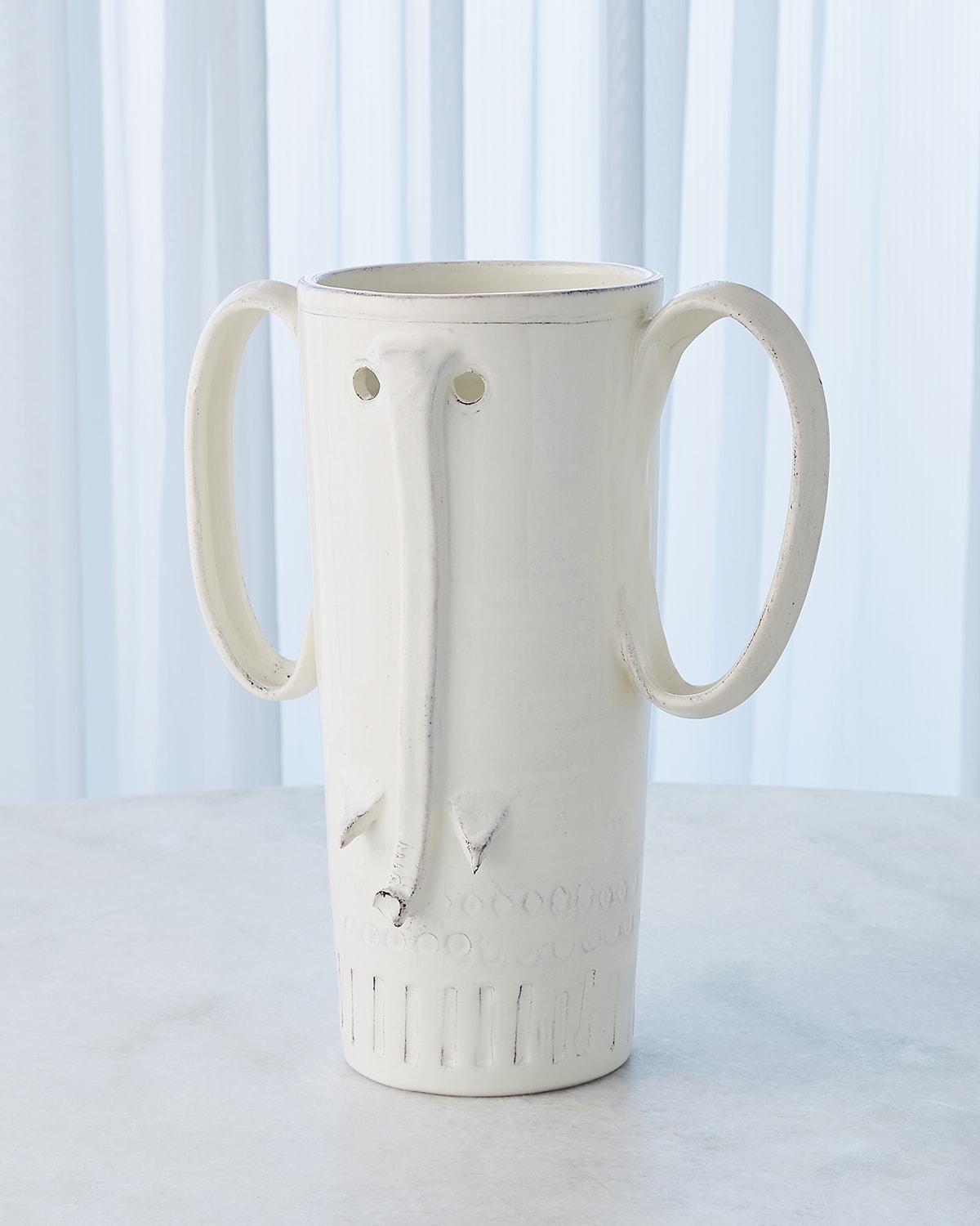 Shop Global Views Elephant Vase In White